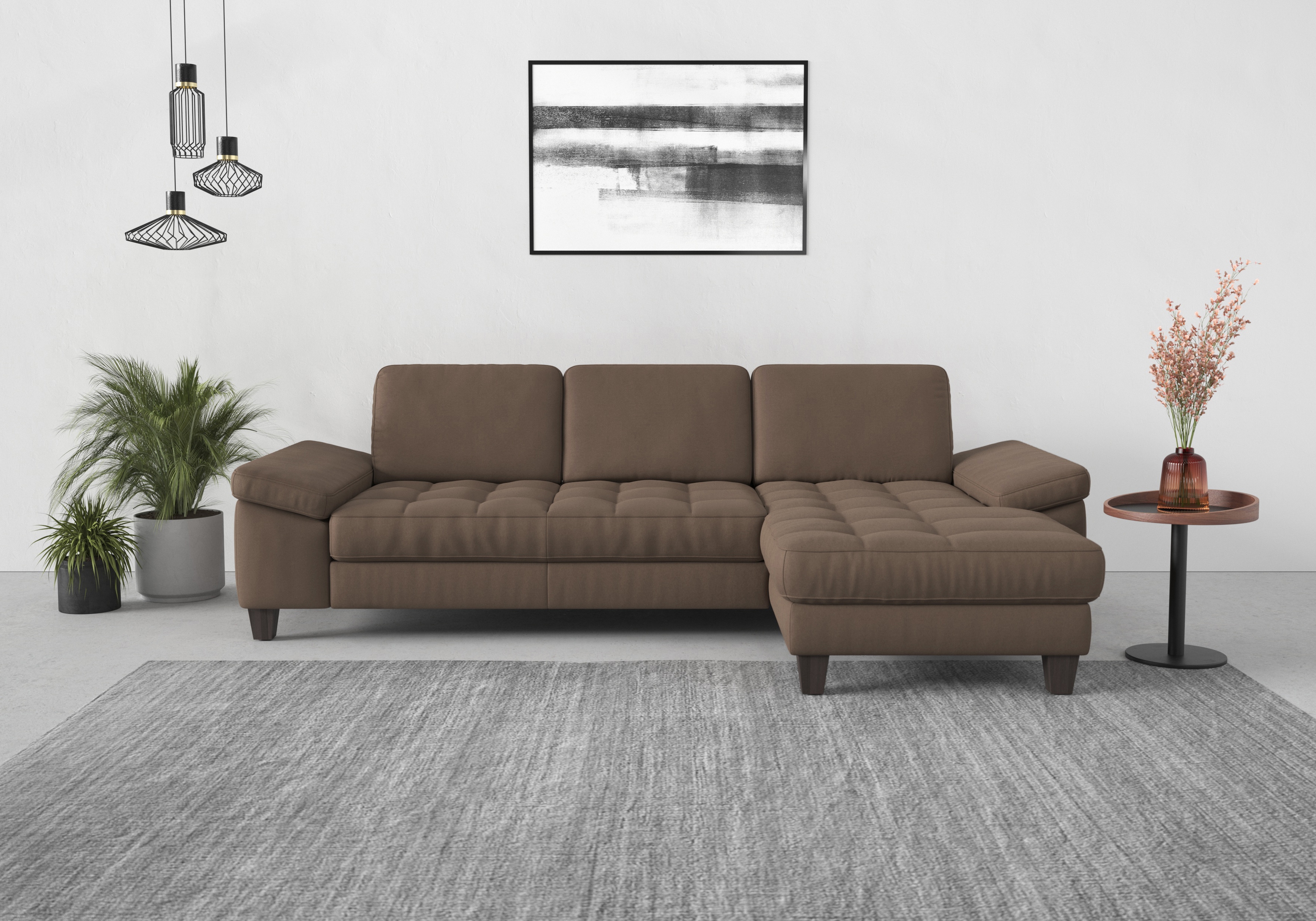 sit&more Ecksofa "Westham L-Form" Recamiere, mit oder ohne Schlaffunktion, Bettkasten, Füße wengefarben