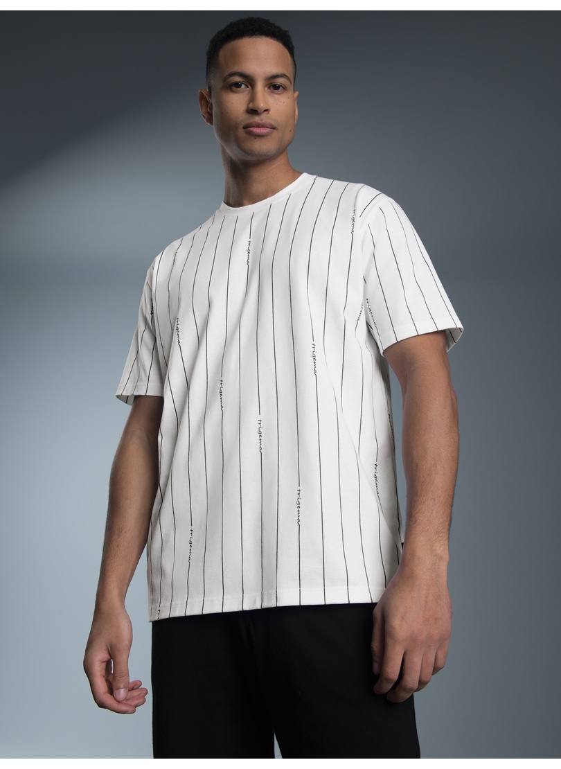 Trigema T-Shirt »TRIGEMA T-Shirt mit Allover Streifen-Muster«, (1 tlg.)