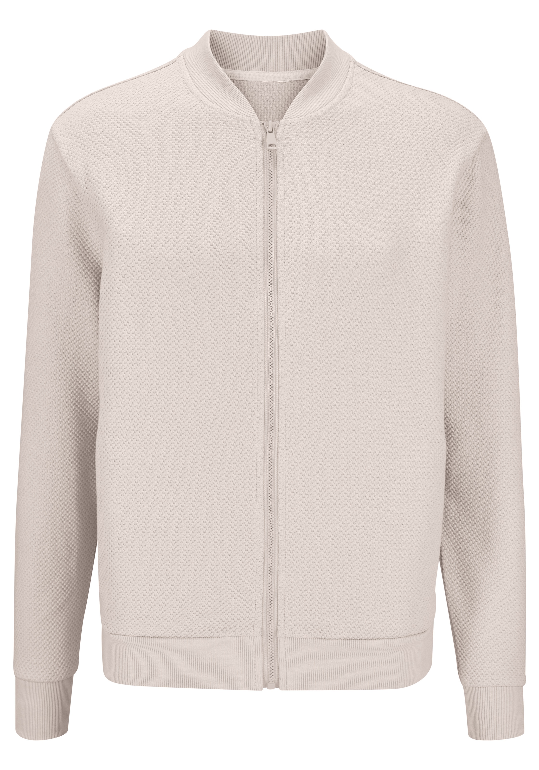 John Devin Sweatjacke »aus Struktur-Qualität, relaxed fit« in Struktur-Qualität, mit Reißverschluss