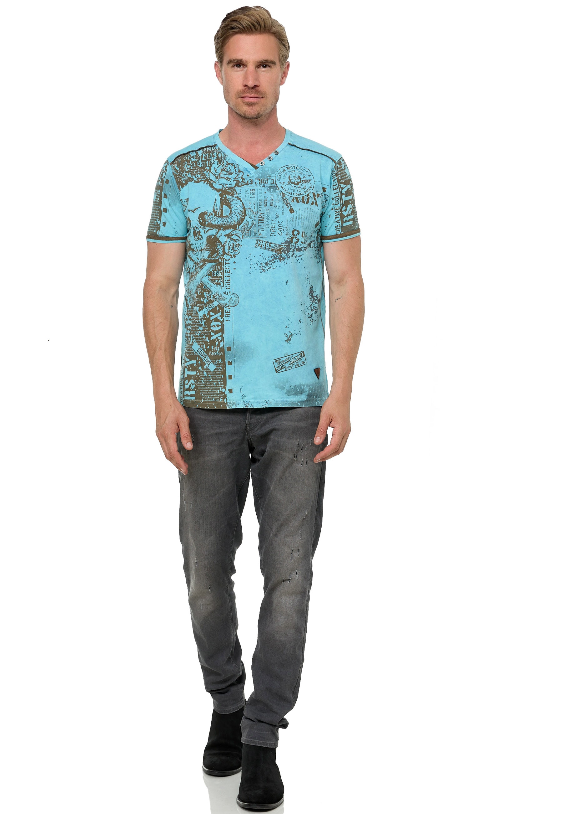 Rusty Neal T-Shirt »Rusty Neal T-Shirt«, mit coolem Allover-Print