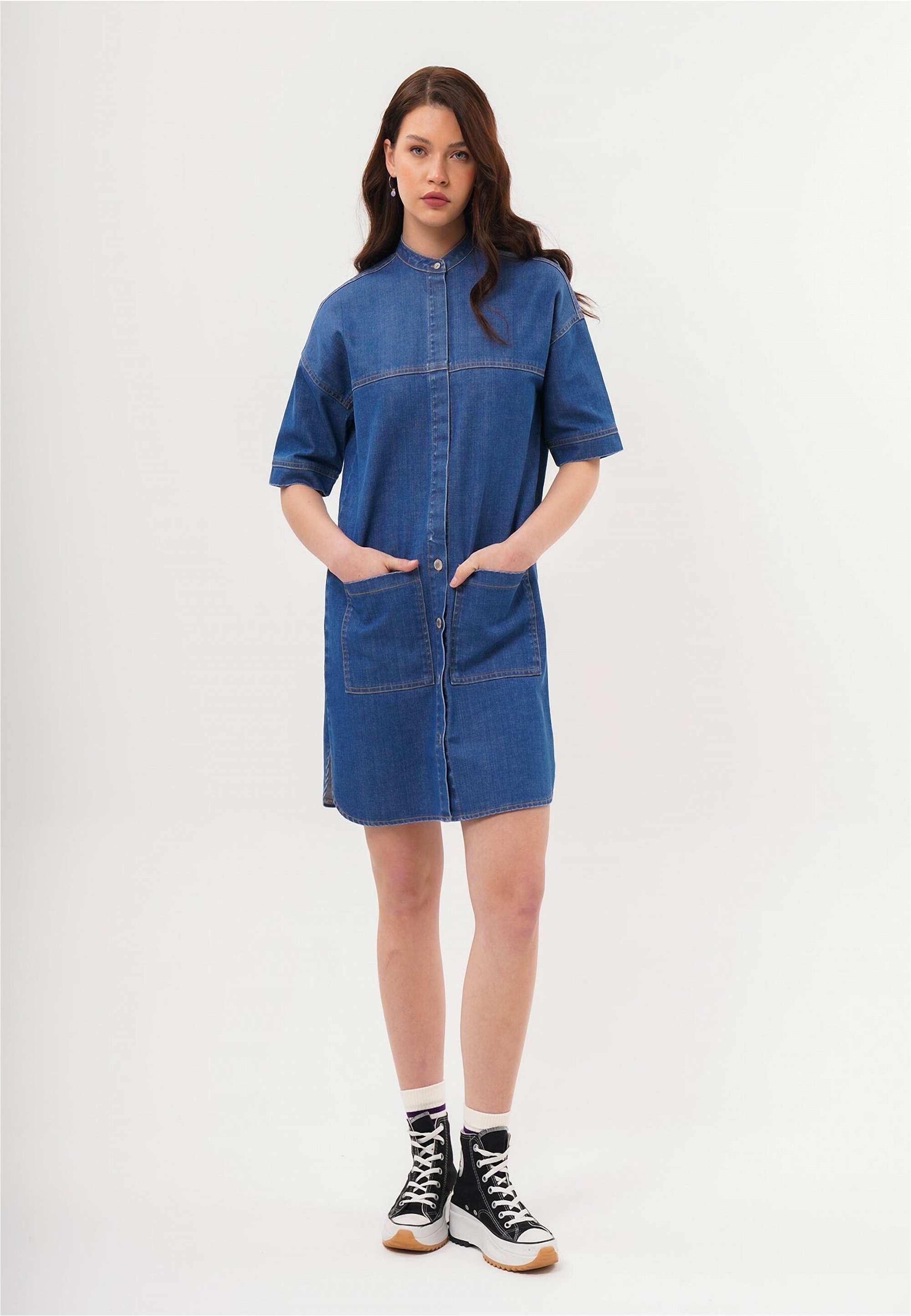 freshlions Jeanskleid "Josy", mit durchgehender Knopfleiste günstig online kaufen