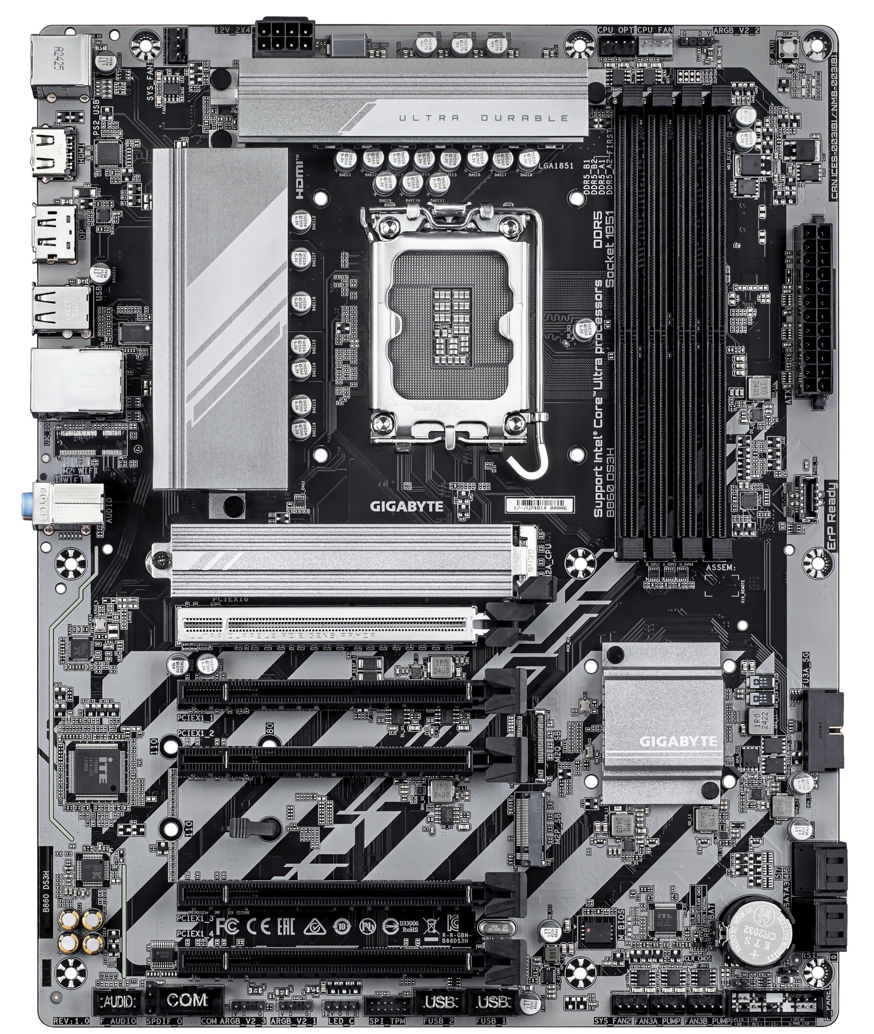 Gigabyte Mainboard »B860 DS3H Mainboard - Intel Core Ultra CPUs, 8+1+2+2 Phasen VRM, bis z«