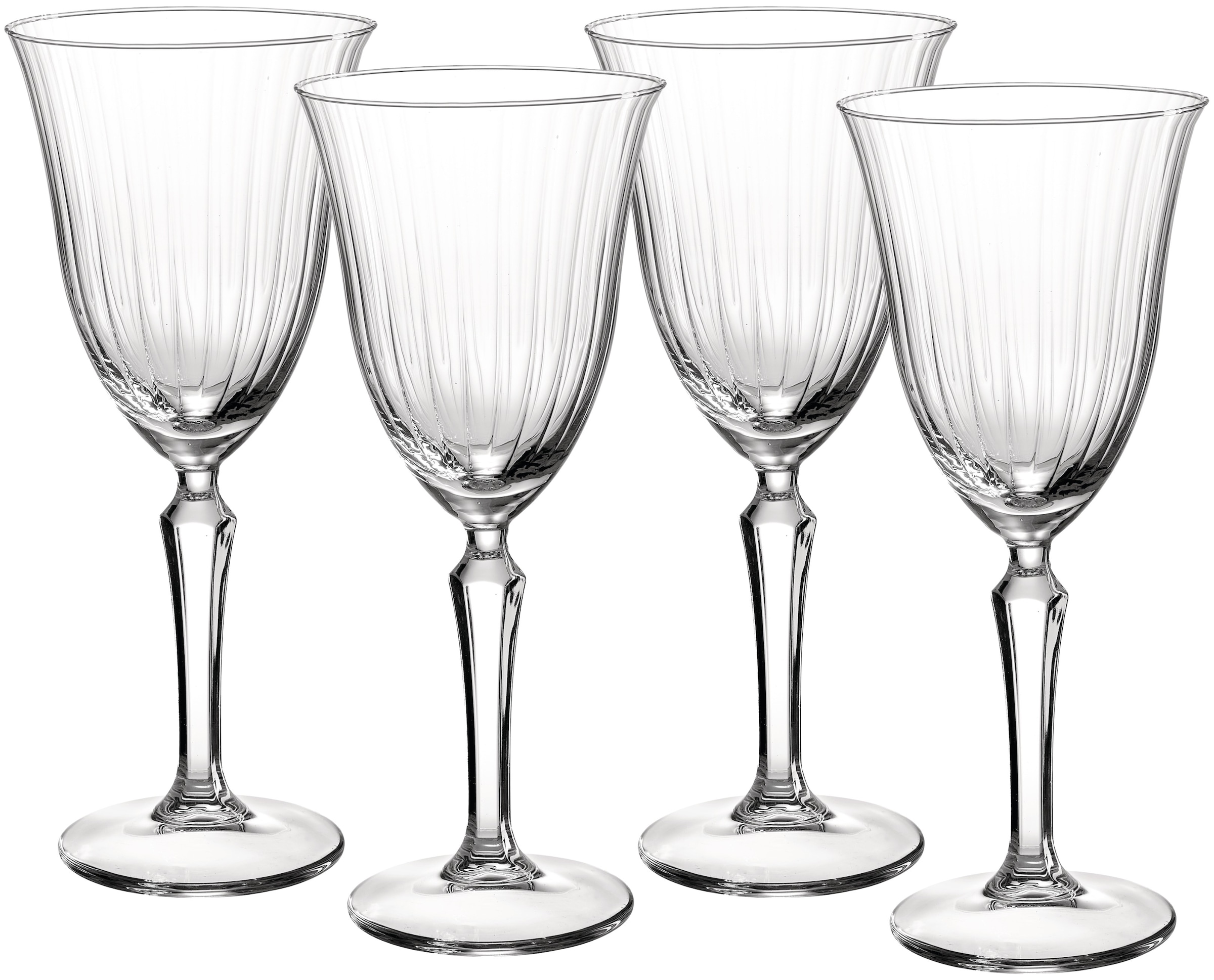 Weißweinglas RITZENHOFF & BREKER "Perpetuo", transparent, B:9cm H:21cm Ø:9cm, Glas, Trinkgefäße, Weißweinglas, 4er Set, je 330 ml