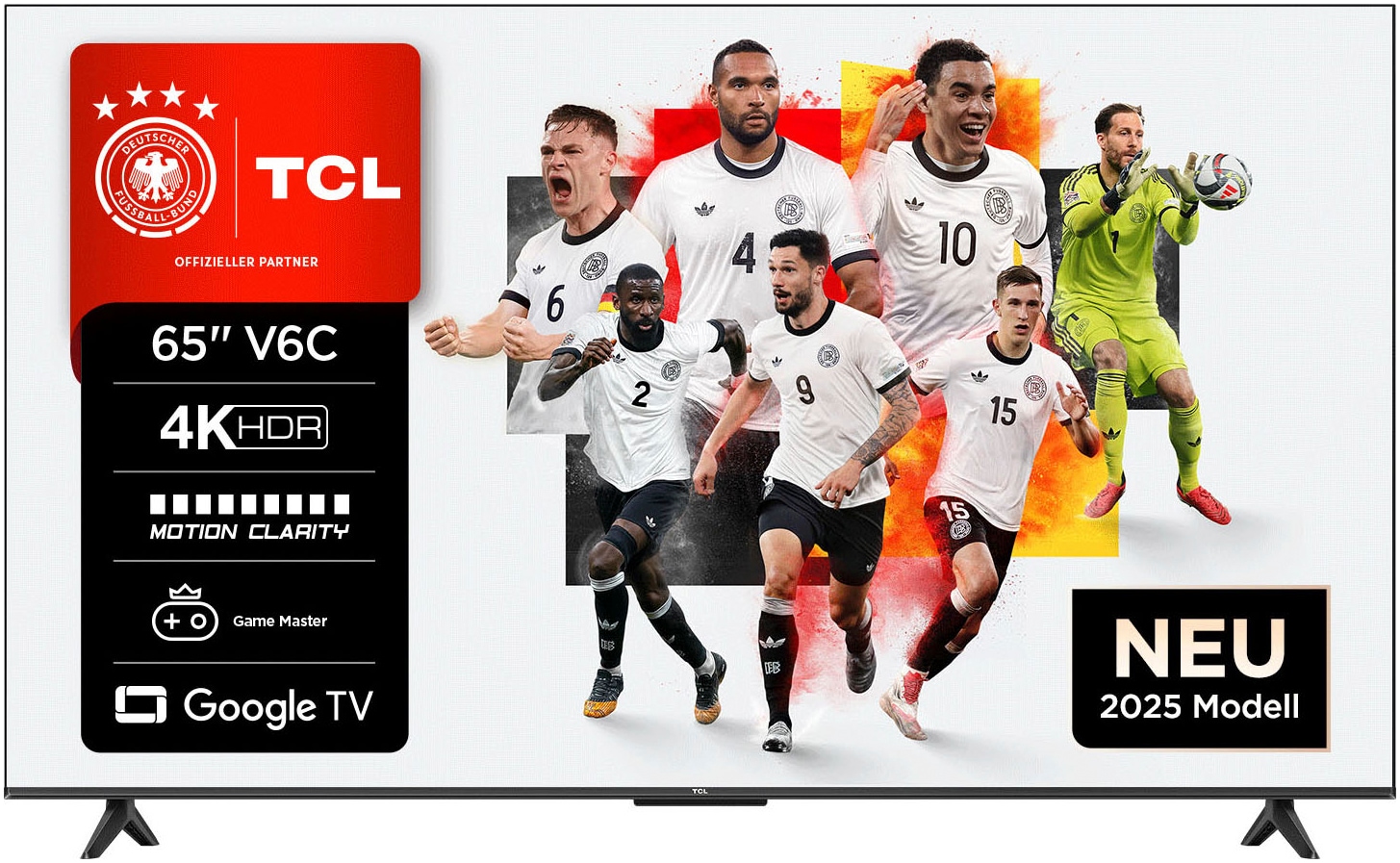 TCL LED-Fernseher "65V6CX1", 65, schwarz, Fernseher, 4K HDR, Multi-HDR, Dolby Vision, Game Master, Smart TV, Apple TV
