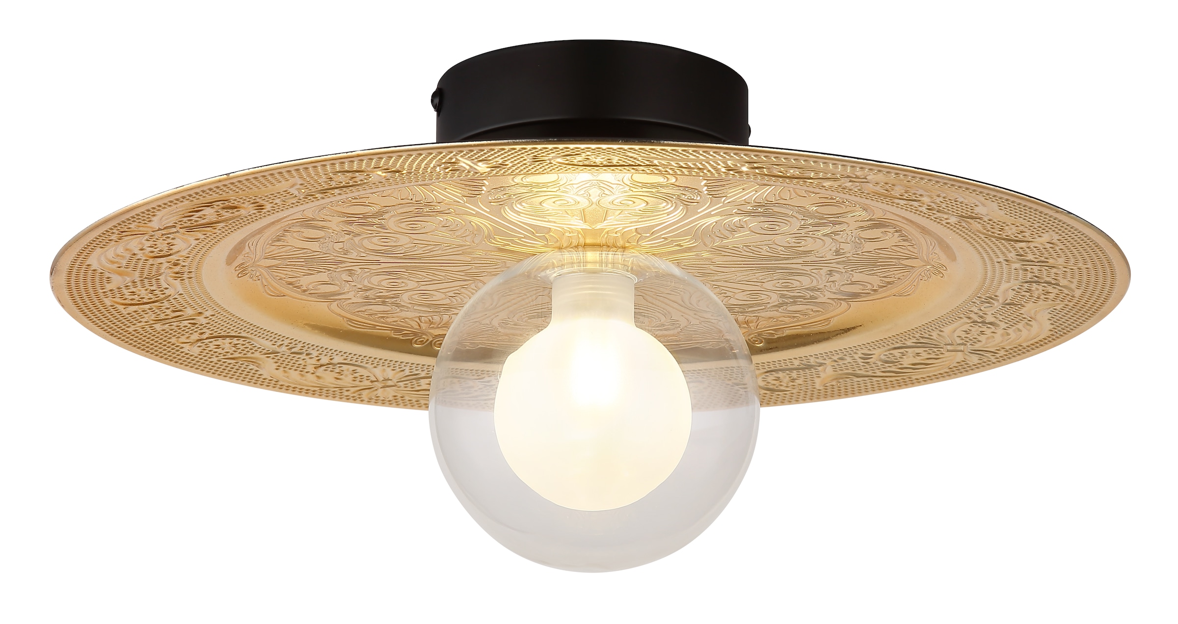GLOBO LIGHTING Deckenleuchte »RIGA«, Leuchtmittel G9 | ohne Leuchtmittel, Deckenlampe / Schlafzimmer / Büro / Wohnzimmer / gold / rund
