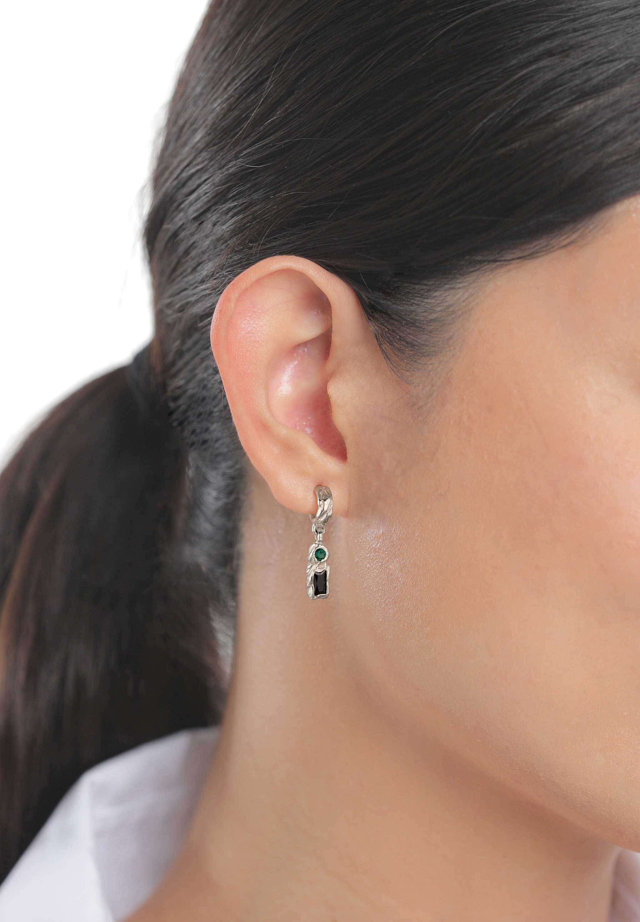 Elli Paar Ohrstecker »Ohrringe Zirkonia Synthetischer Smaragd Grün 925 Sterling Silber«