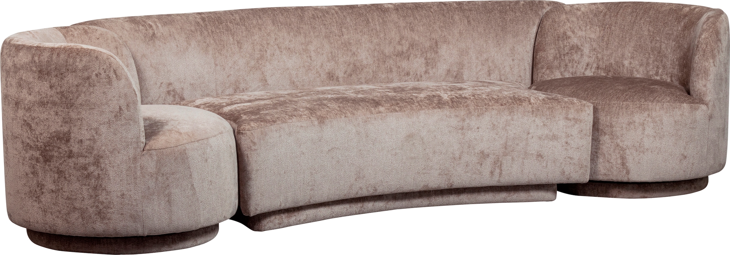 WOOOD Loungesofa "Combi Popular Chenille-Bezug organische Form H 72 x B 290 x T 97 cm" Mit 2 sessel, Maximale Verschleißfestigkeit, Tragkraft 400 kg