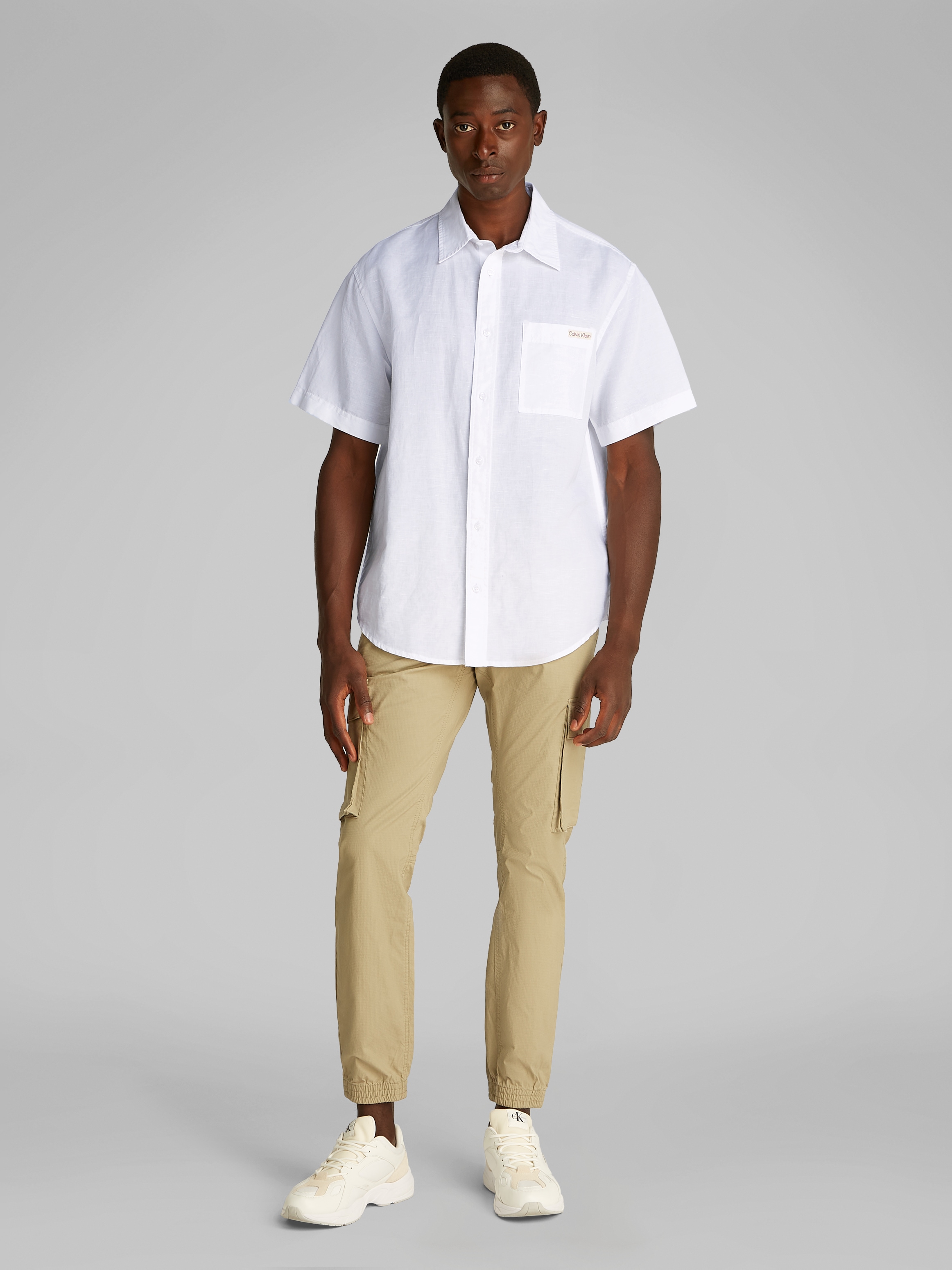 Calvin Klein Jeans Kurzarmhemd »LINEN COTTON S/S SHIRT«, mit Brusttasche