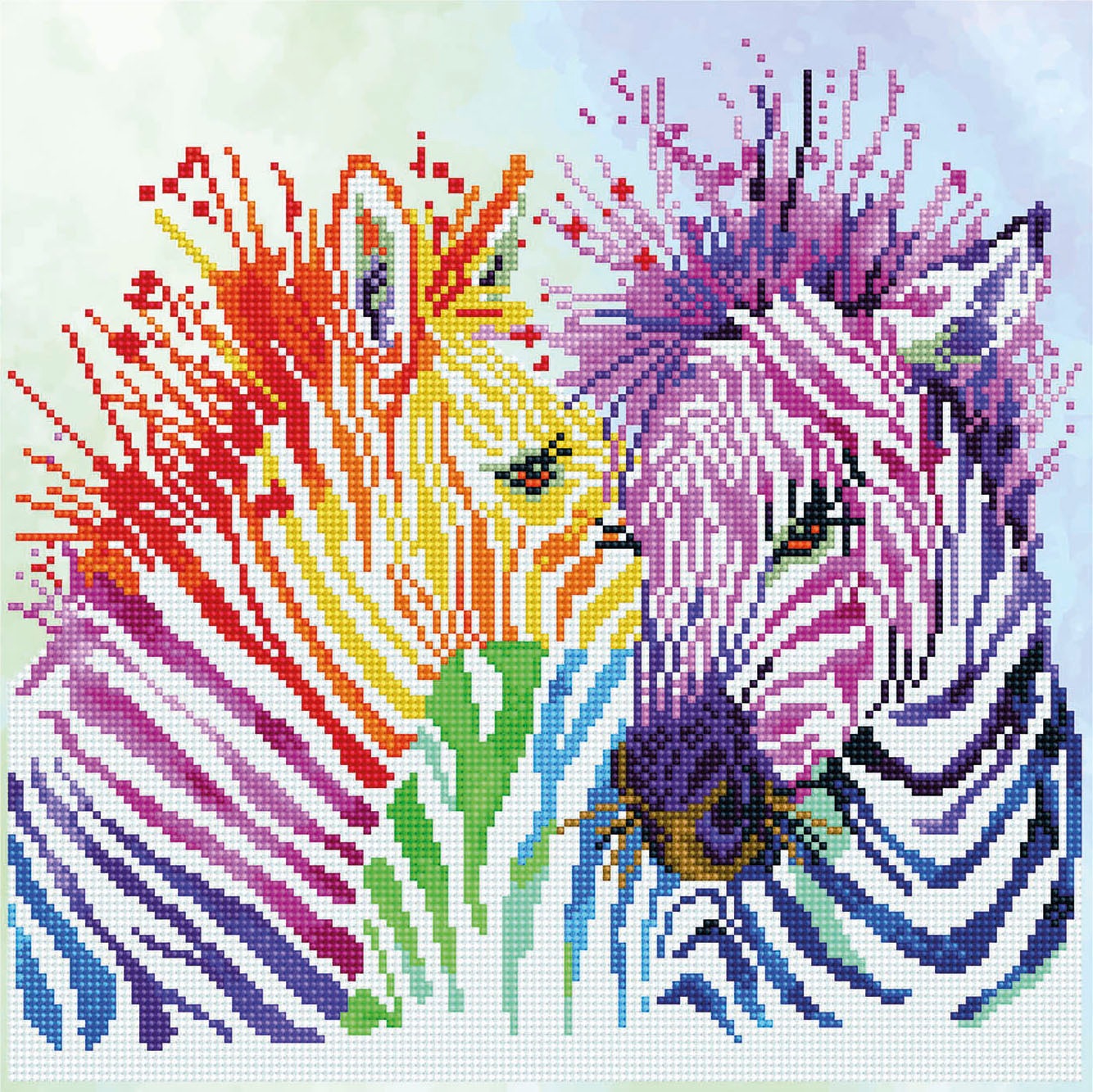 Diamond Dotz Kreativset »Diamond Painting Regenbogen Zebras«