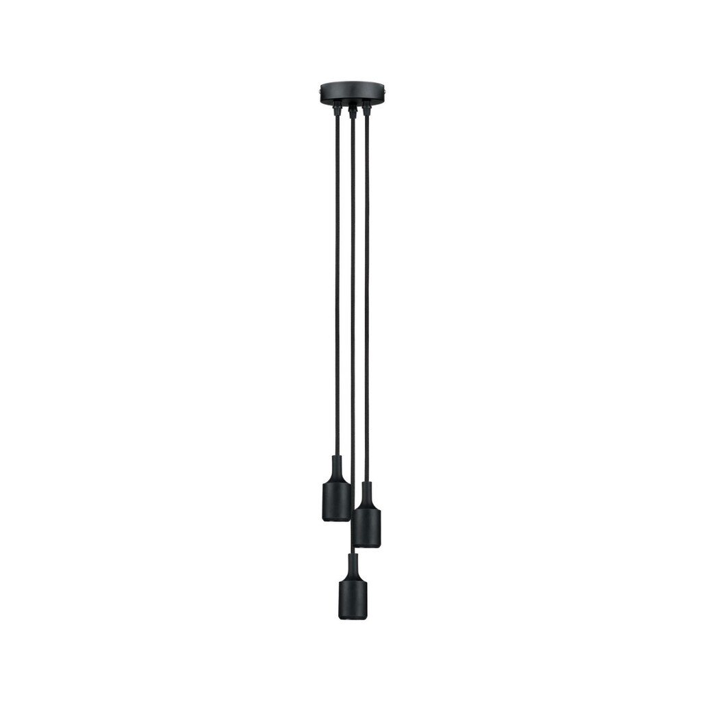 Paulmann Pendelleuchte »Neordic Ketil max. 3x60W Schwarz 230V Sililkon/Kunststoff«, 3 flammig-flammig