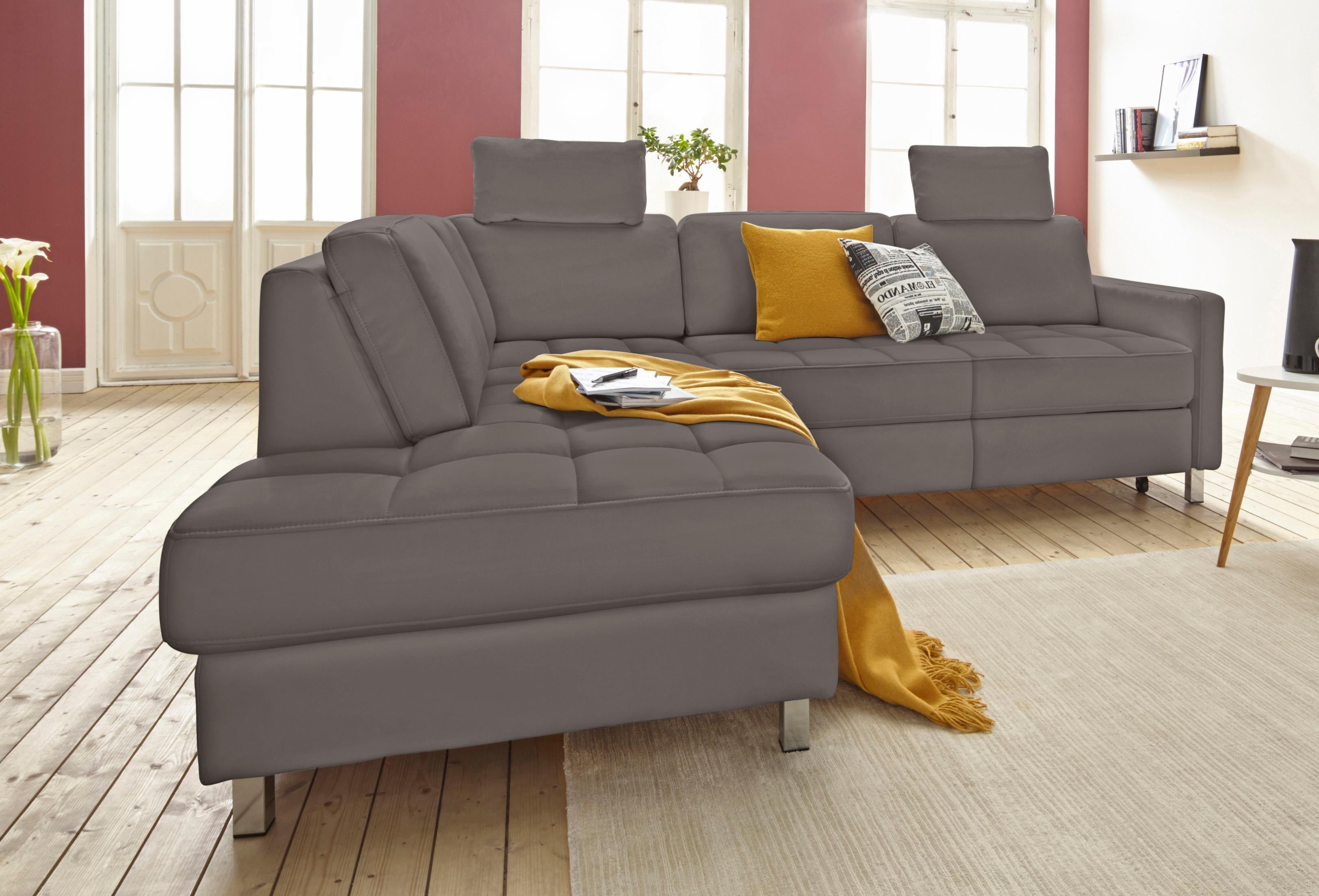 sit&more Ecksofa "Pablo L-Form" wahlweise mit Schlaffunktion und Bettkasten