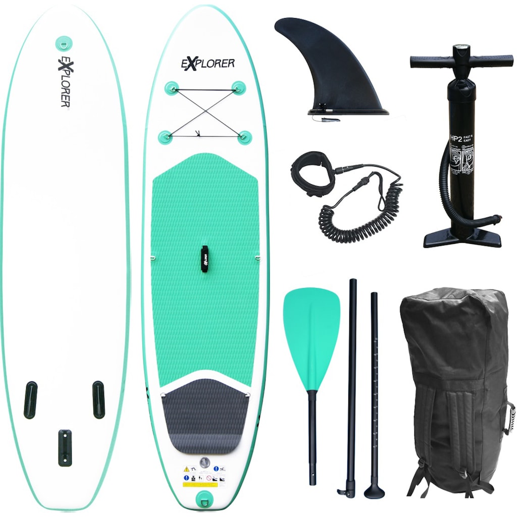 EXPLORER Inflatable SUP-Board »Stand Up Paddleset Explorer 300«, (Set, 6 tlg.)