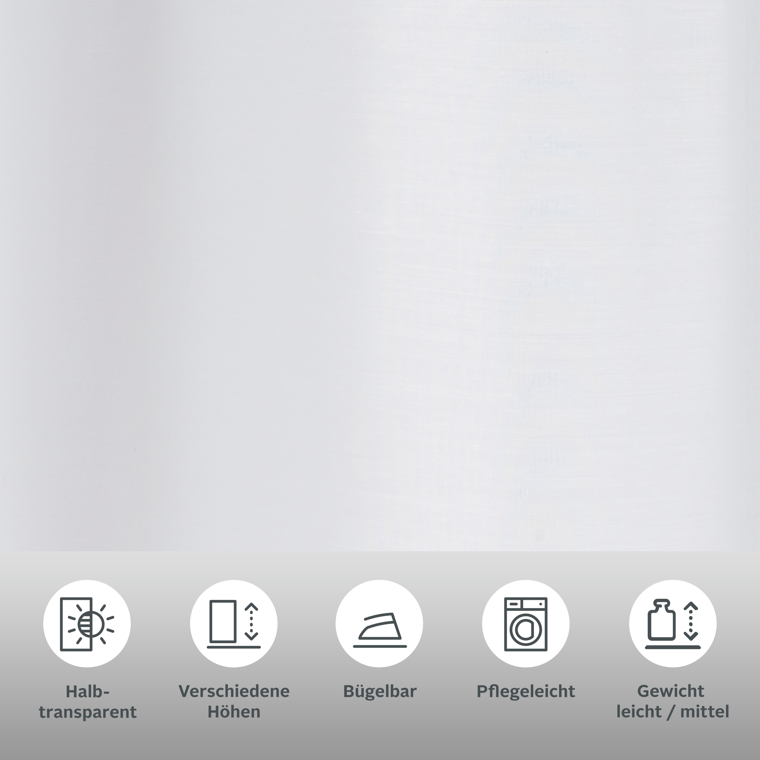 Thumbnail - my home Gardine "Malin" Ösen 2 Stk. tlg. halbtransparent, Gardine, 2-er Set