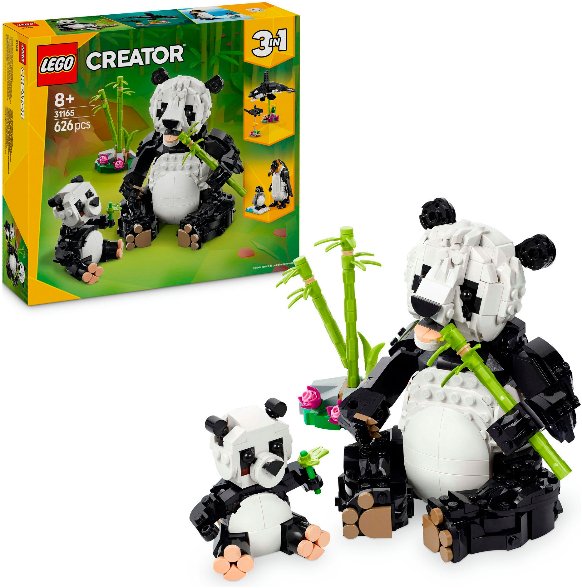 LEGO® Konstruktionsspielsteine »Wilde Tiere: Pandafamilie (31165), LEGO Creator«, (626 St.),...