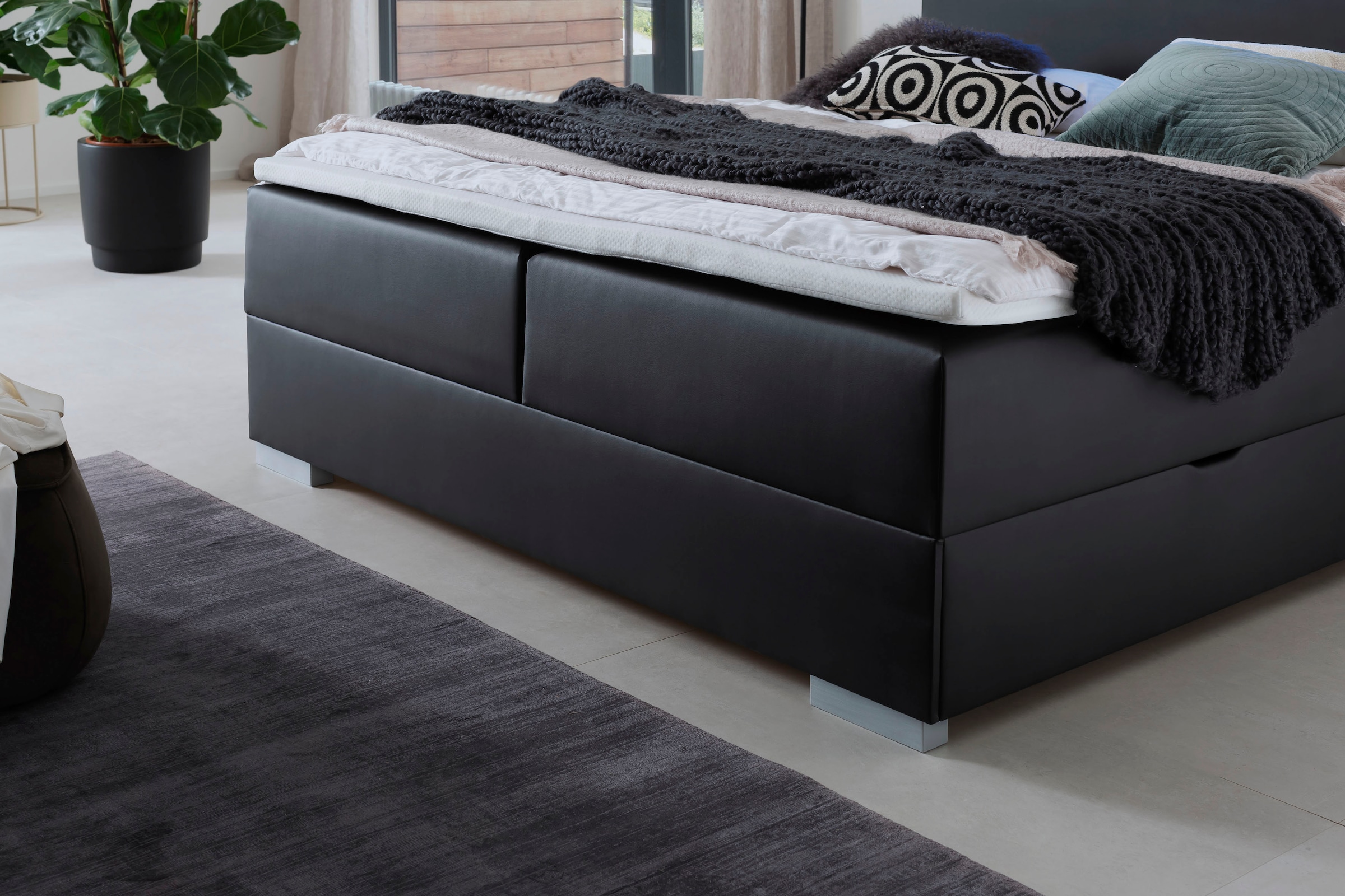 meise.möbel Boxspringbett »Las Vegas 2«, inkl. LED Beleuchtung im Kopfteil, mit Bettkasten und Topper