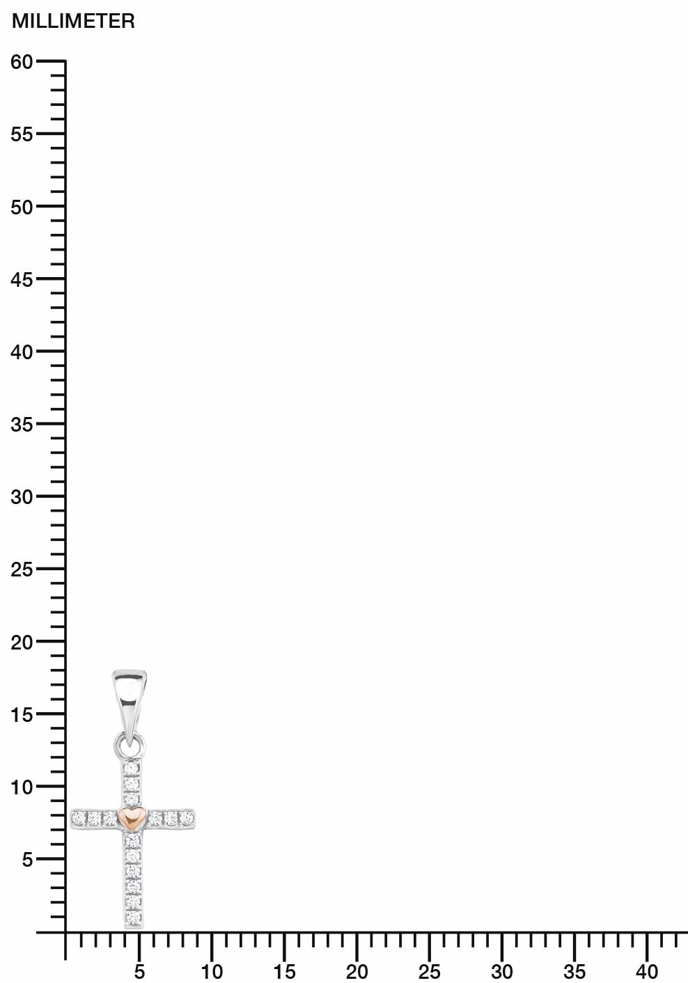 s.Oliver Junior Kette mit Anhänger »Halskette Herz Kreuz, 2018528«, mit Zirkonia (synth.)