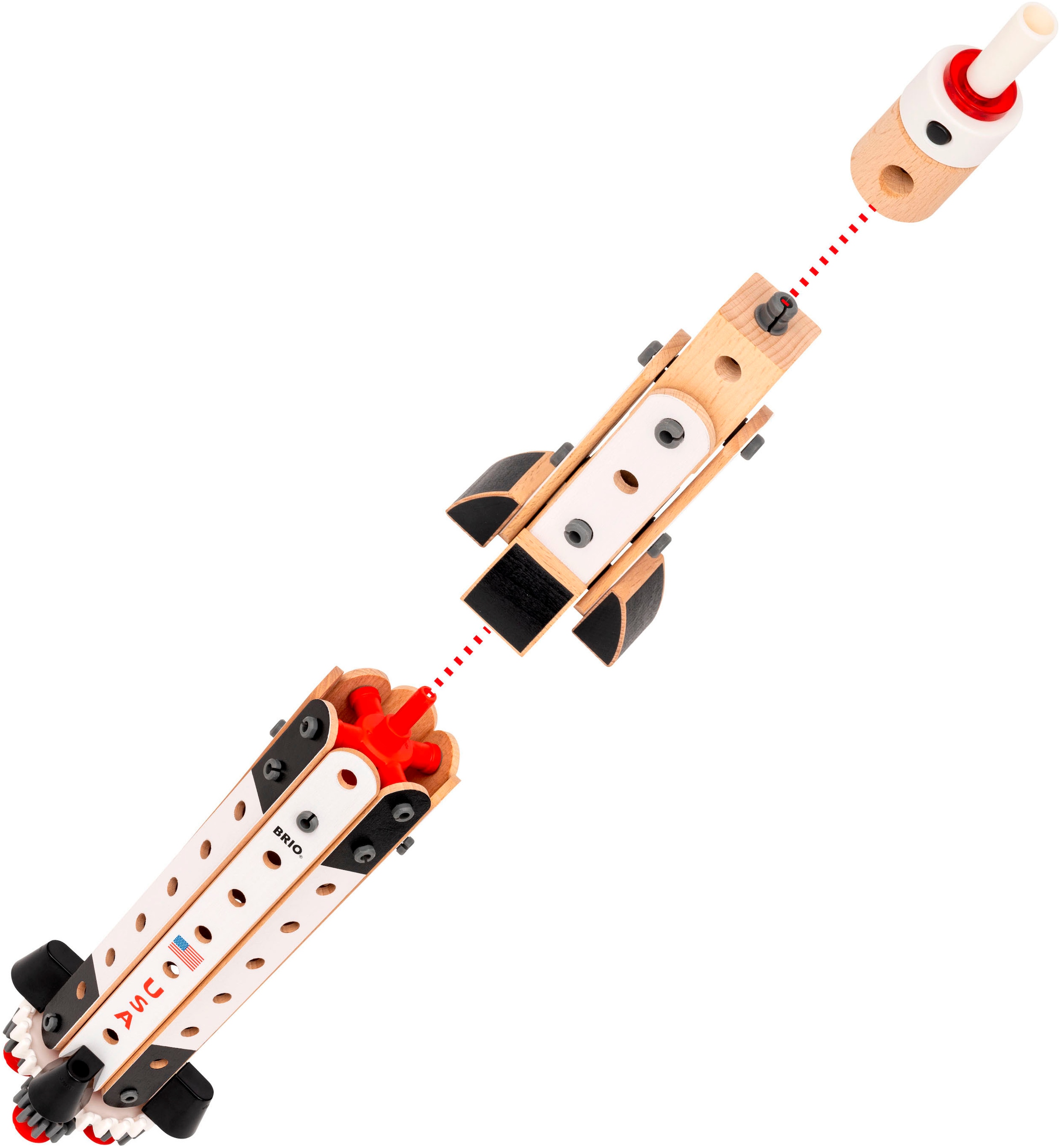 BRIO® Konstruktions-Spielset »BRIO Builder - Apollo Saturn V (34607)«, (91 St.), mit Licht