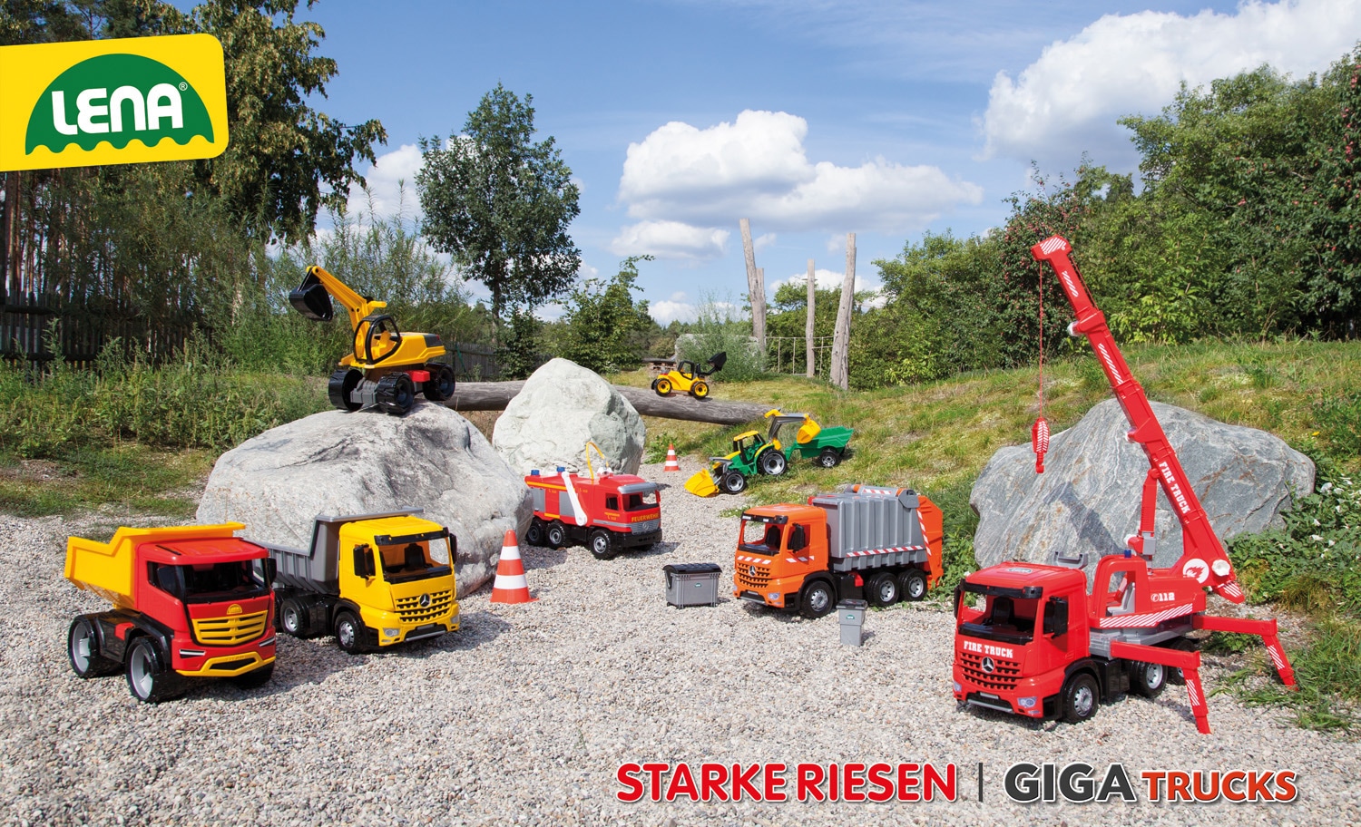 Lena® Spielzeug-Krankenwagen »Giga Trucks, gelb-schwarz«, Made in Europe