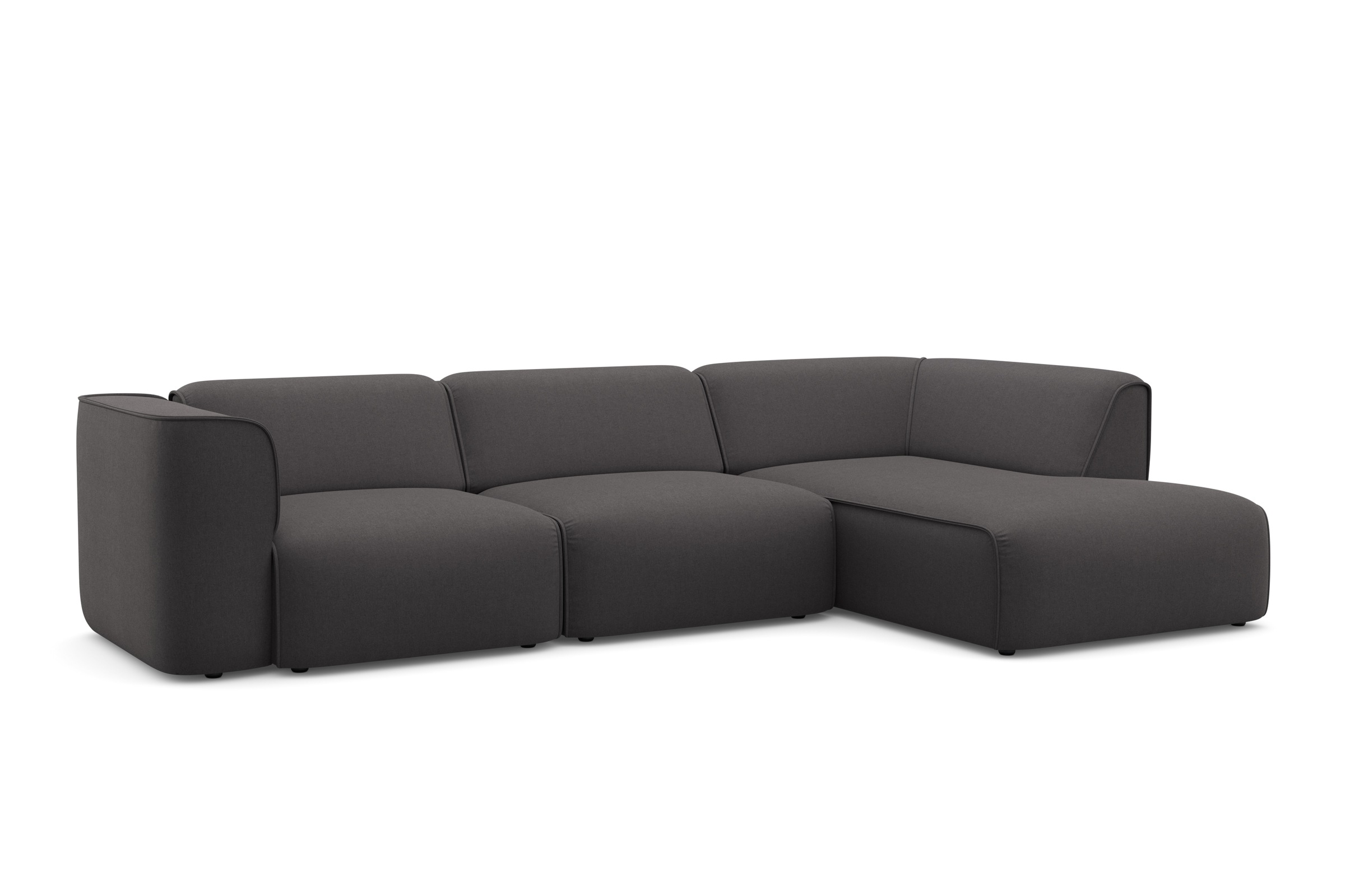 Ecksofa OTTO HOME "Merid L-Form, B: 295 cm - OTTO. Verlässliche Qualität.", grau (anthrazit), B:295cm H:70cm T:162cm, Struktur fein (100% Polyester);Samtoptik (100% Polyester);Samtcord (92% Polyester, 8% Polyamid), Sofas, Ecksofa, jederzeit durch Module e 3