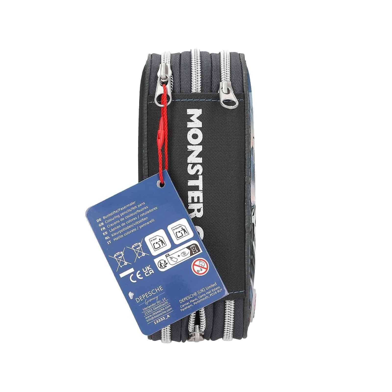 Depesche Buntstift »3-Fach Federtasche LED Monster Cars 7,5 x 13 x 20 cm schwarz-bunt«