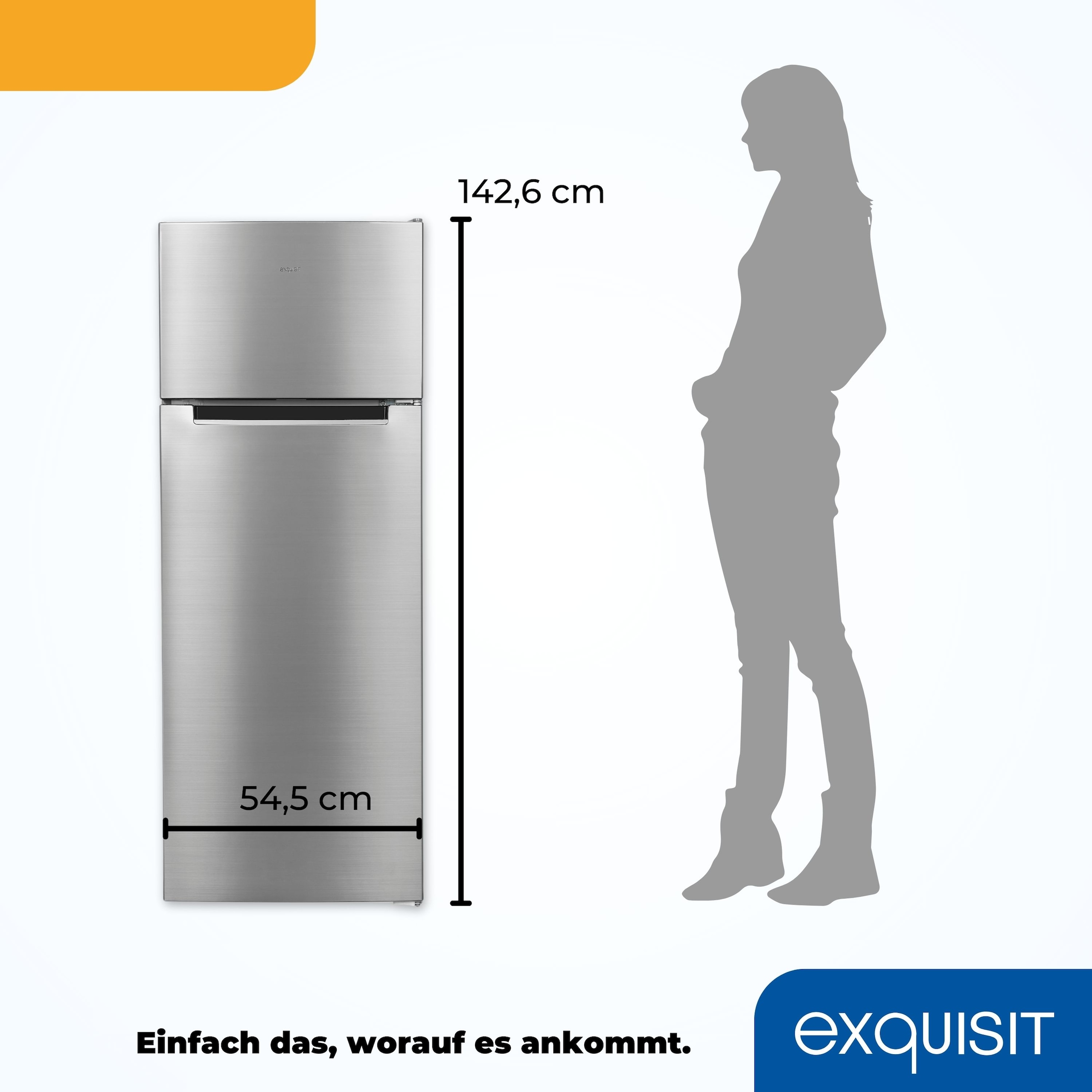 exquisit Kühl-/Gefrierkombination »KGC270-45-040E inoxlook«