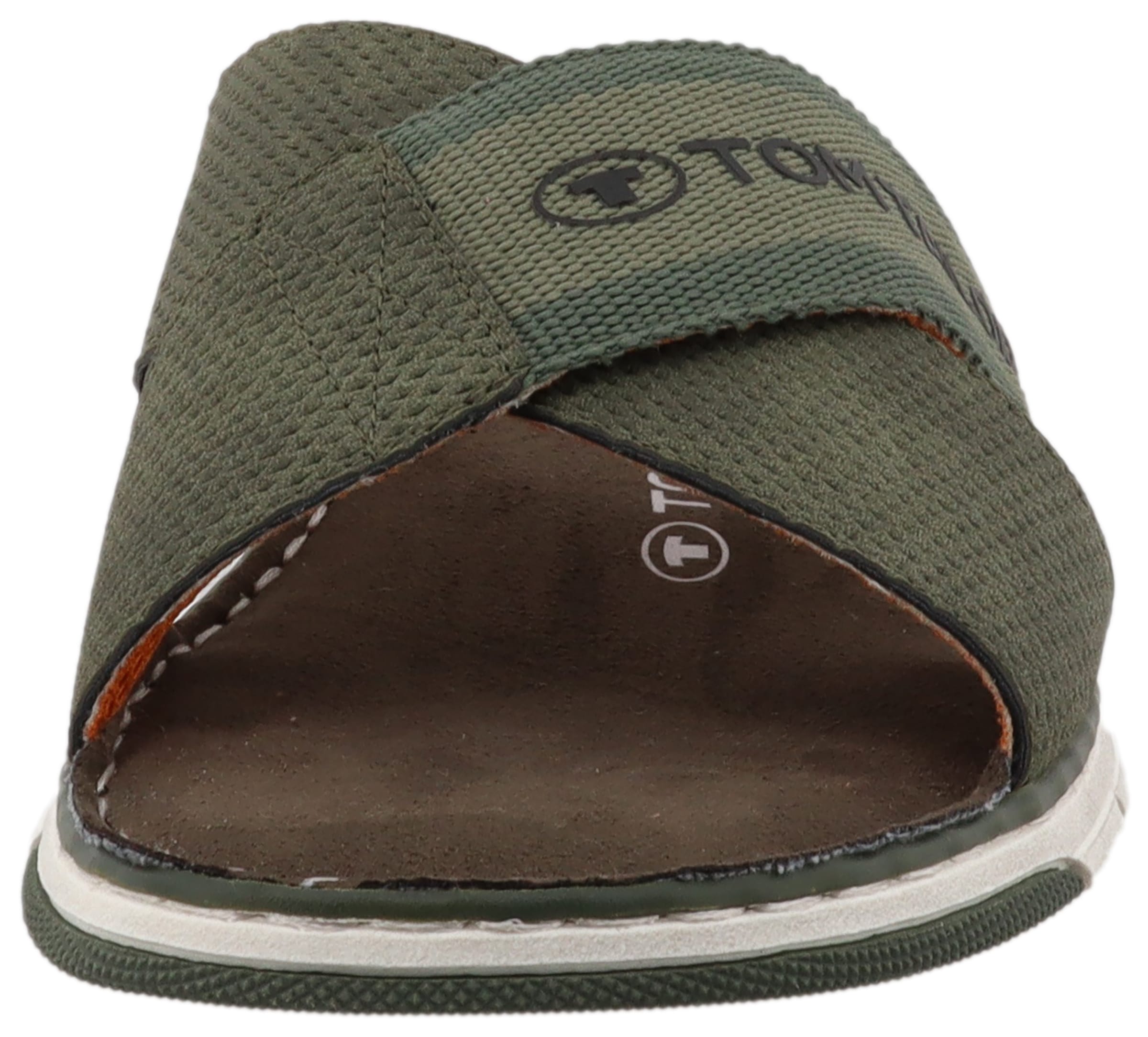 TOM TAILOR Pantolette, Sommerschuh, Schlupfschuh, Bequemschuh mit plakativem Logoschriftzug