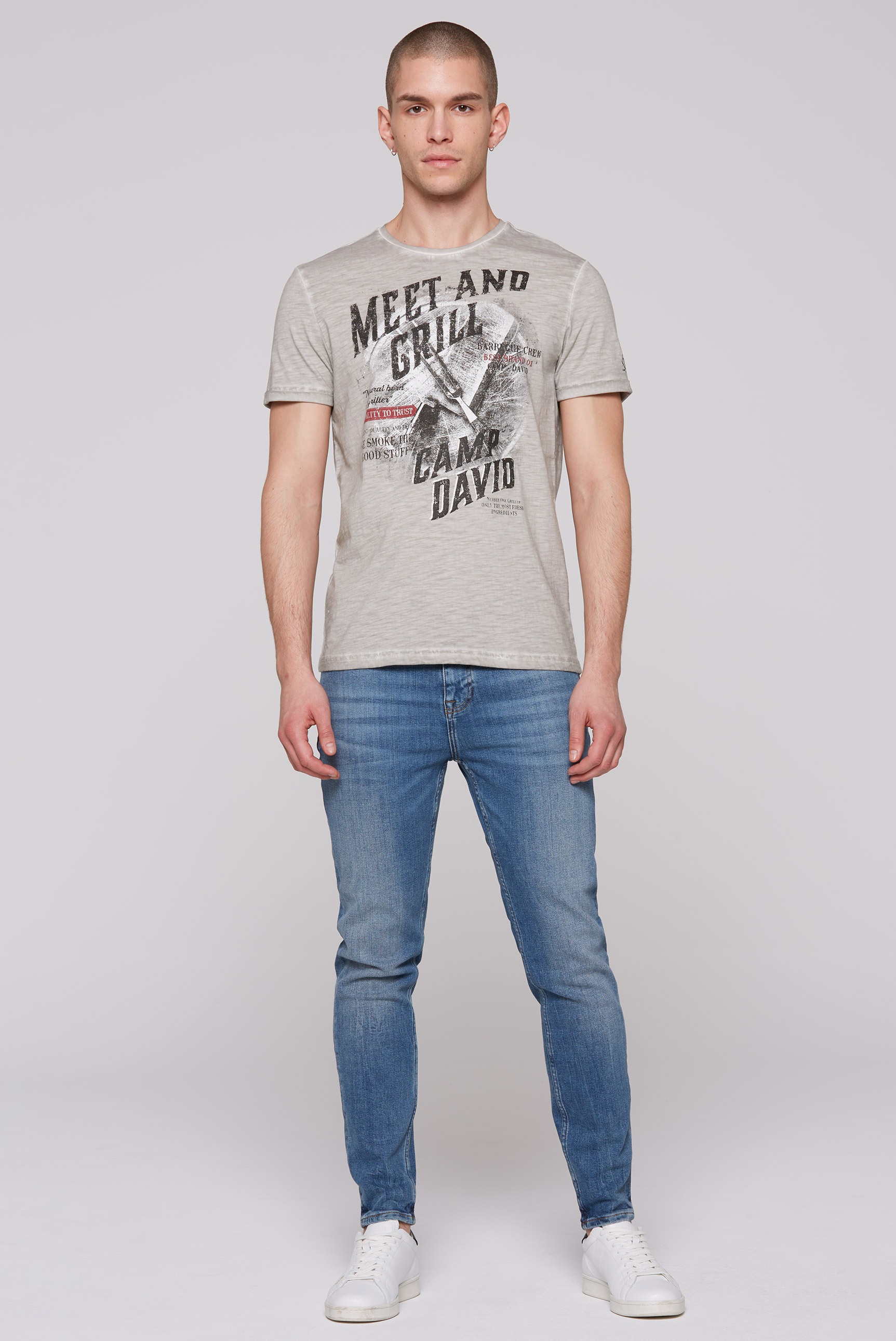 CAMP DAVID Rundhalsshirt, aus Baumwolle