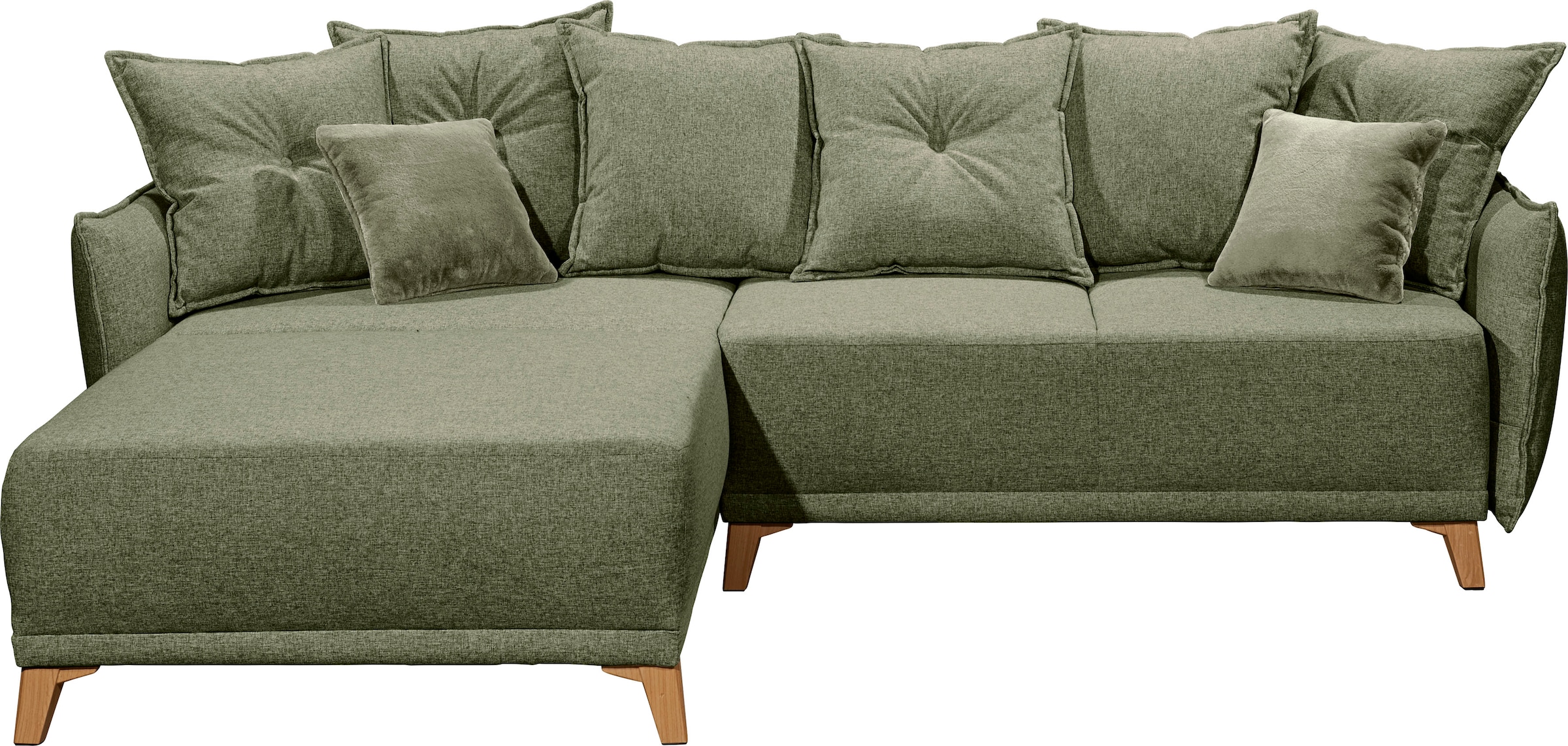 ED EXCITING DESIGN Ecksofa »Pamplona L-Form«, mit Bettfunktion, Bettkasten & Zierkissen