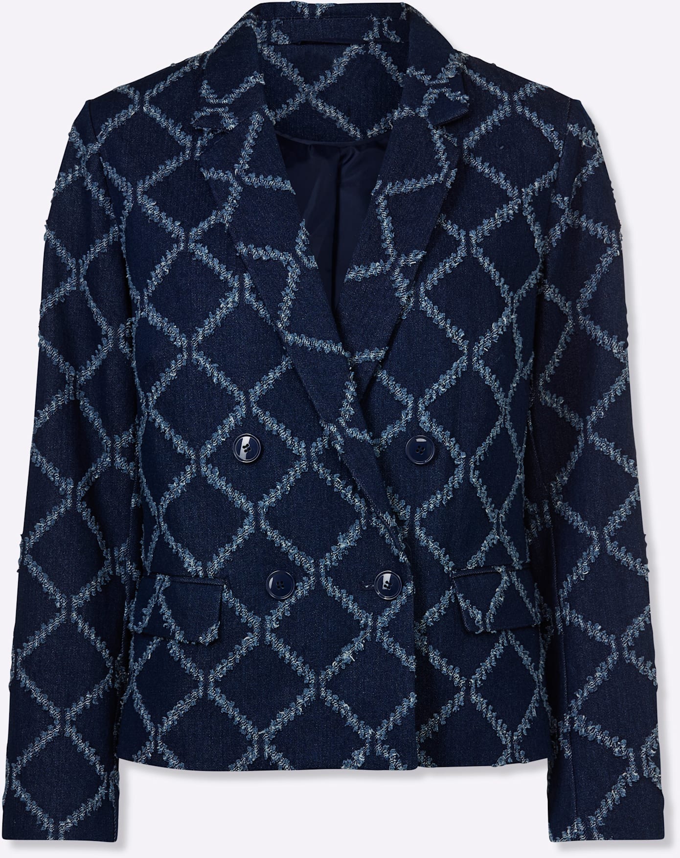 HEINE Blazer Denim Men's Blue Patterned 46 3