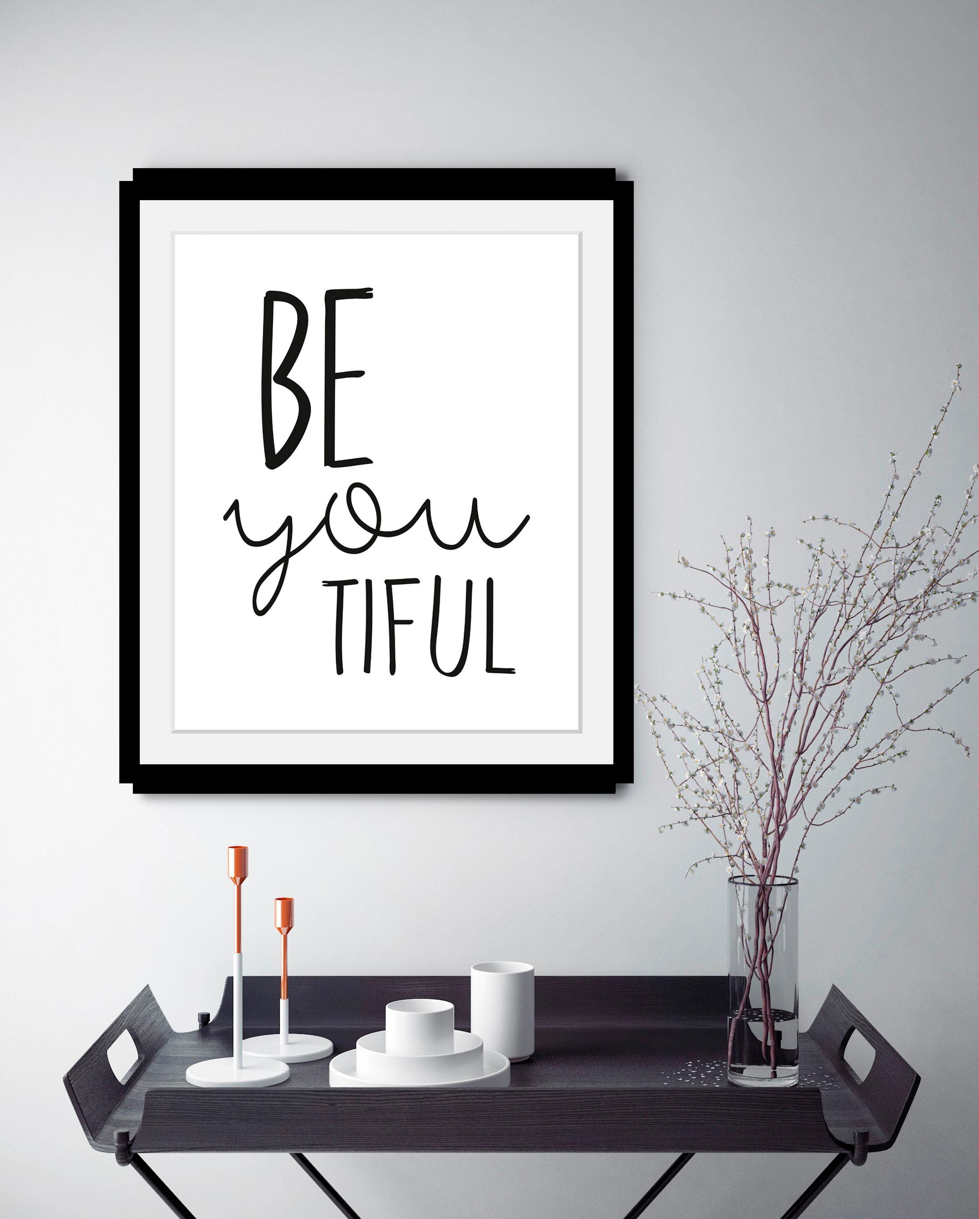 queence Bild "Spruch", Schwarz-Weiß-Schriftzug-Motivationsbilder, HD Premiu günstig online kaufen