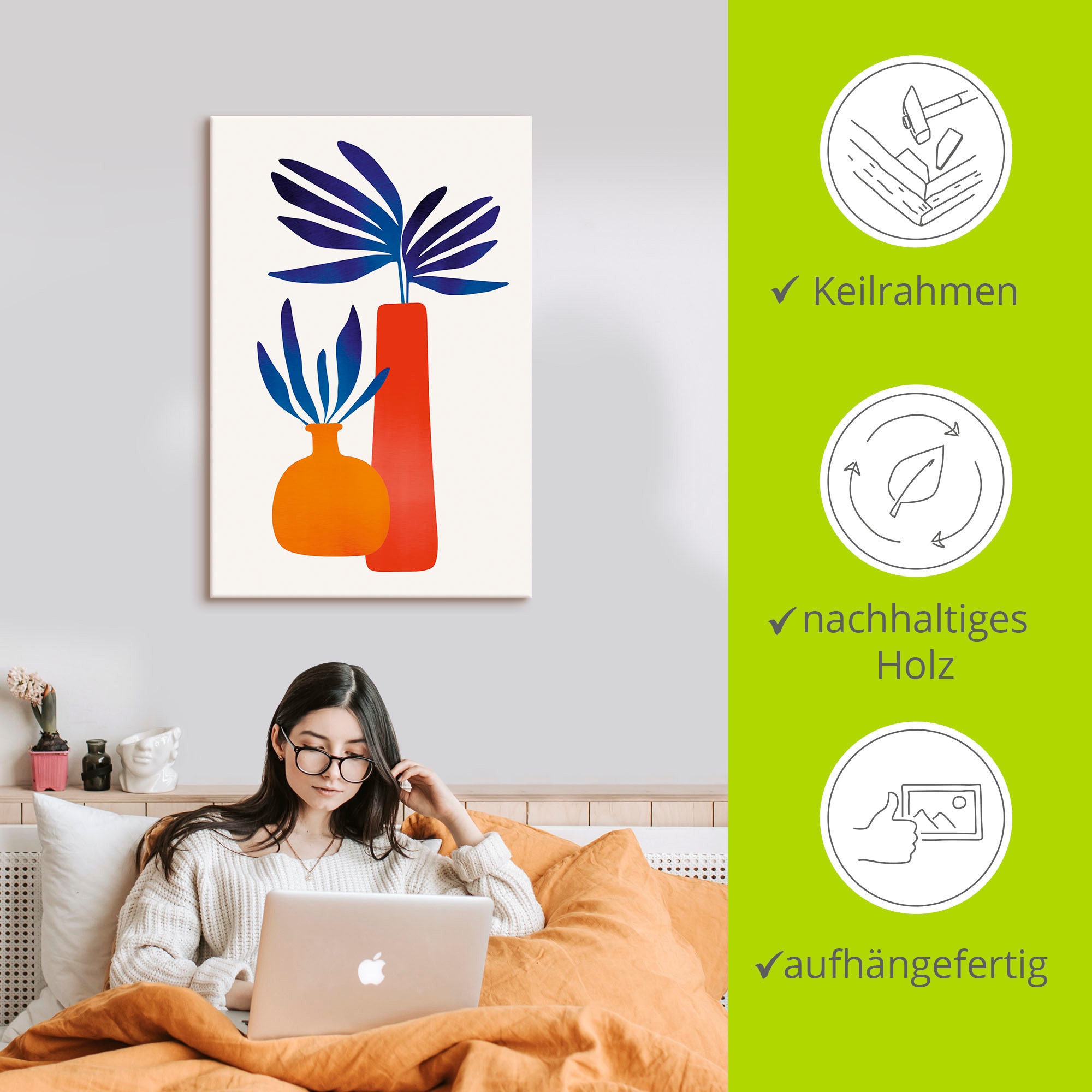 Artland Wandbild »Märchenpflanze«, Vasen & Töpfe, (1 St.), als Alubild, Leinwandbild, Wandaufkleber oder Poster in versch. Größen