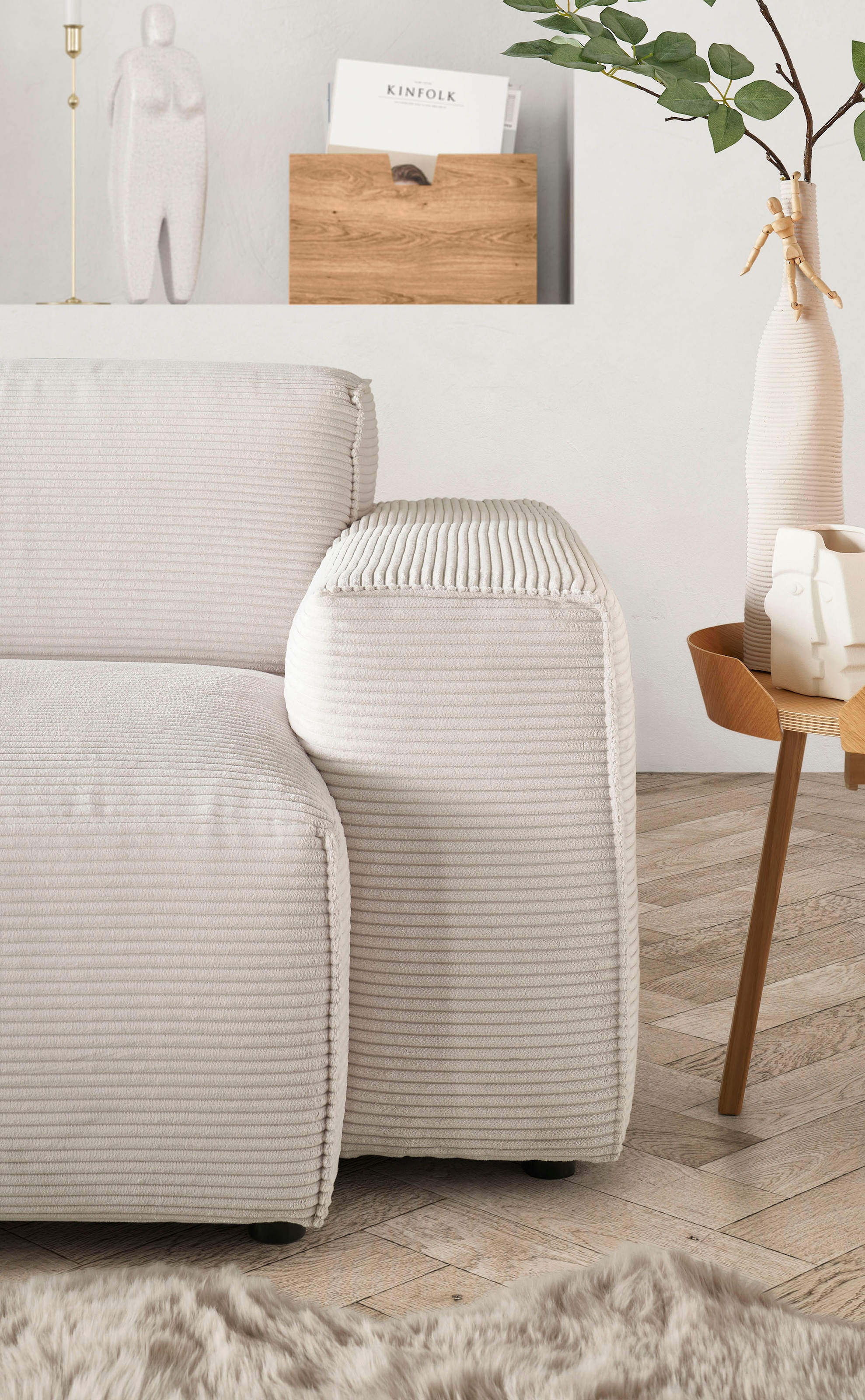 andas Ecksofa »Glimminge auch in Breitcord, Feincord, Bouclé + Easy care-Bezug«, L-Form, Breite 294, Zierkissen