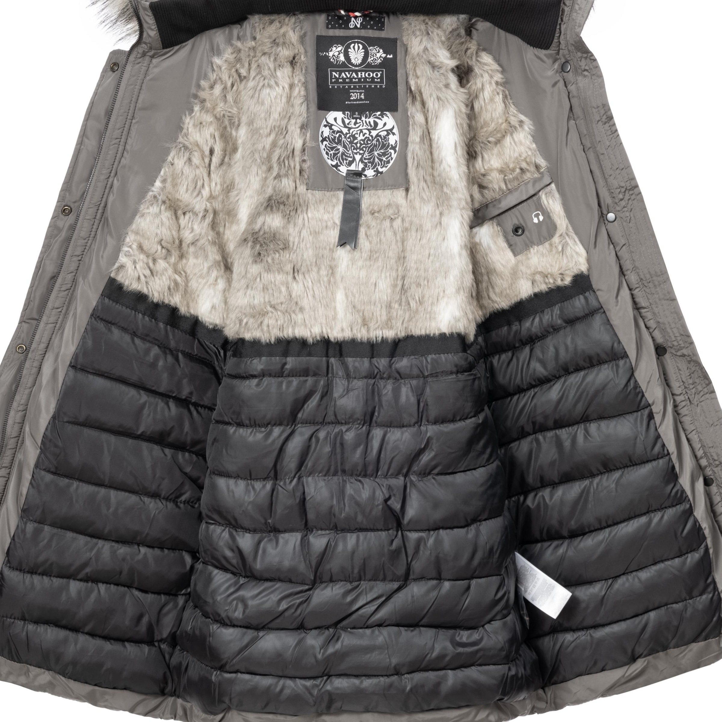 Navahoo Steppmantel »Paula«, stylischer Winter Parka m. edlem Fellimitat