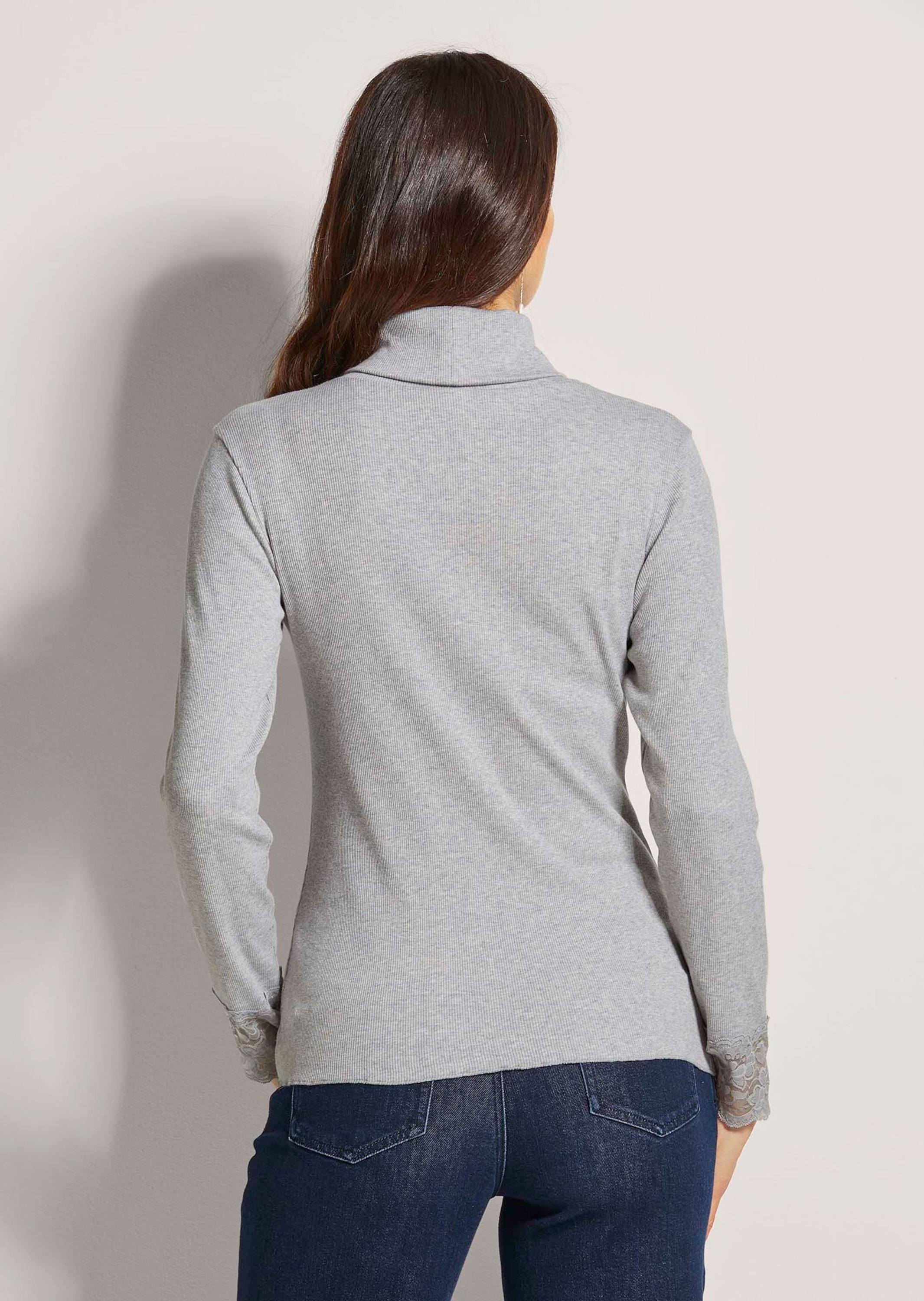 MADELEINE Long Sleeve Turtleneck Shirt Grey Size 38 3
