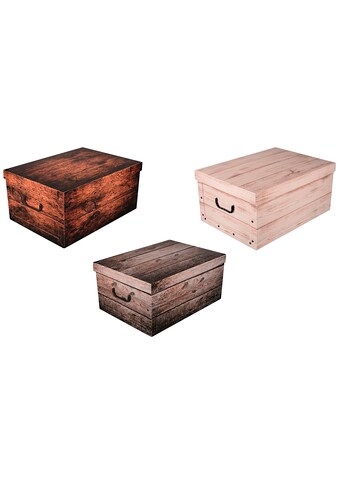 Kreher Aufbewahrungsbox »Wood«, (Set, 3 St.) kaufen