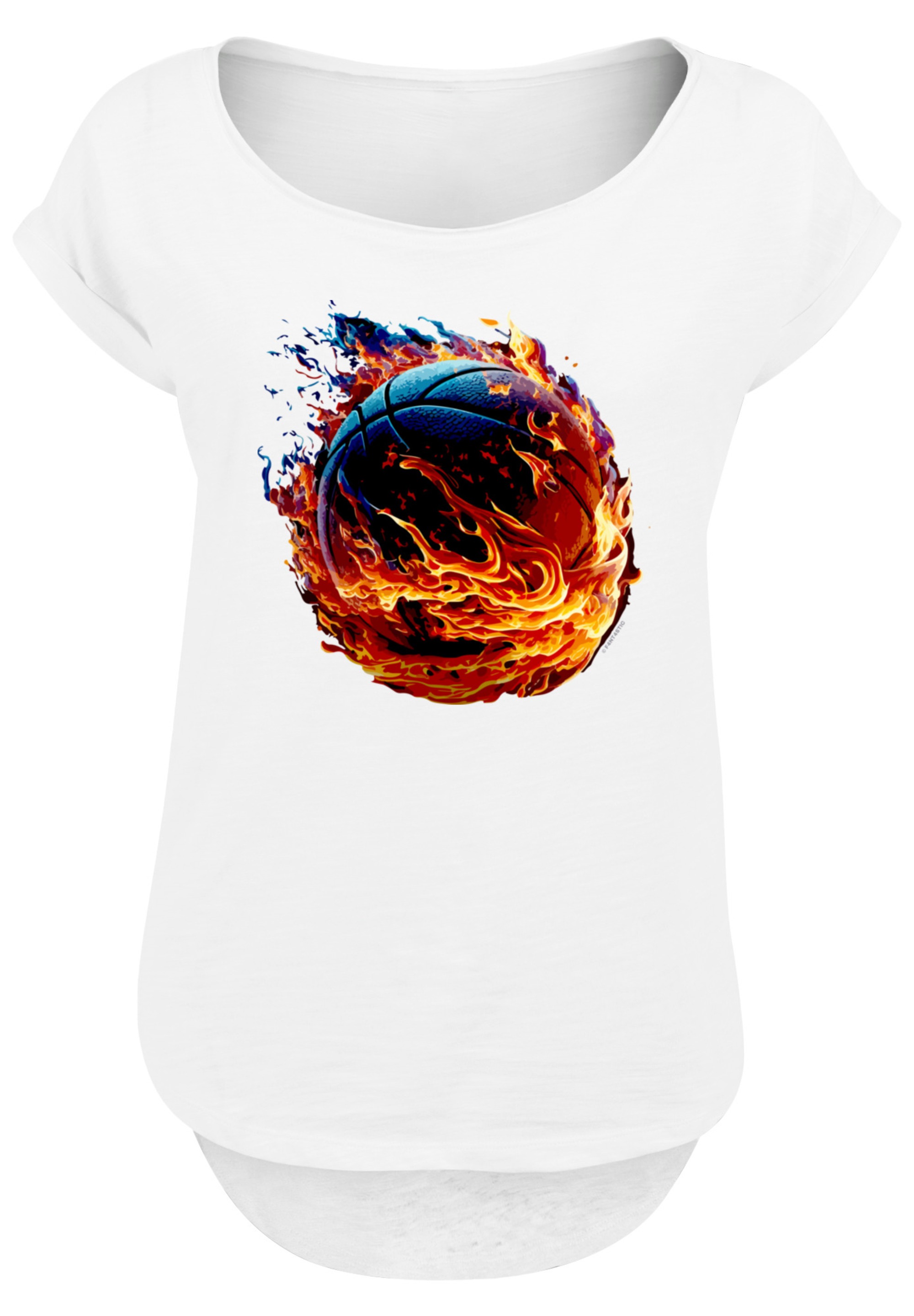 F4NT4STIC T-Shirt »Basketball On Fire Sport LONG« Print