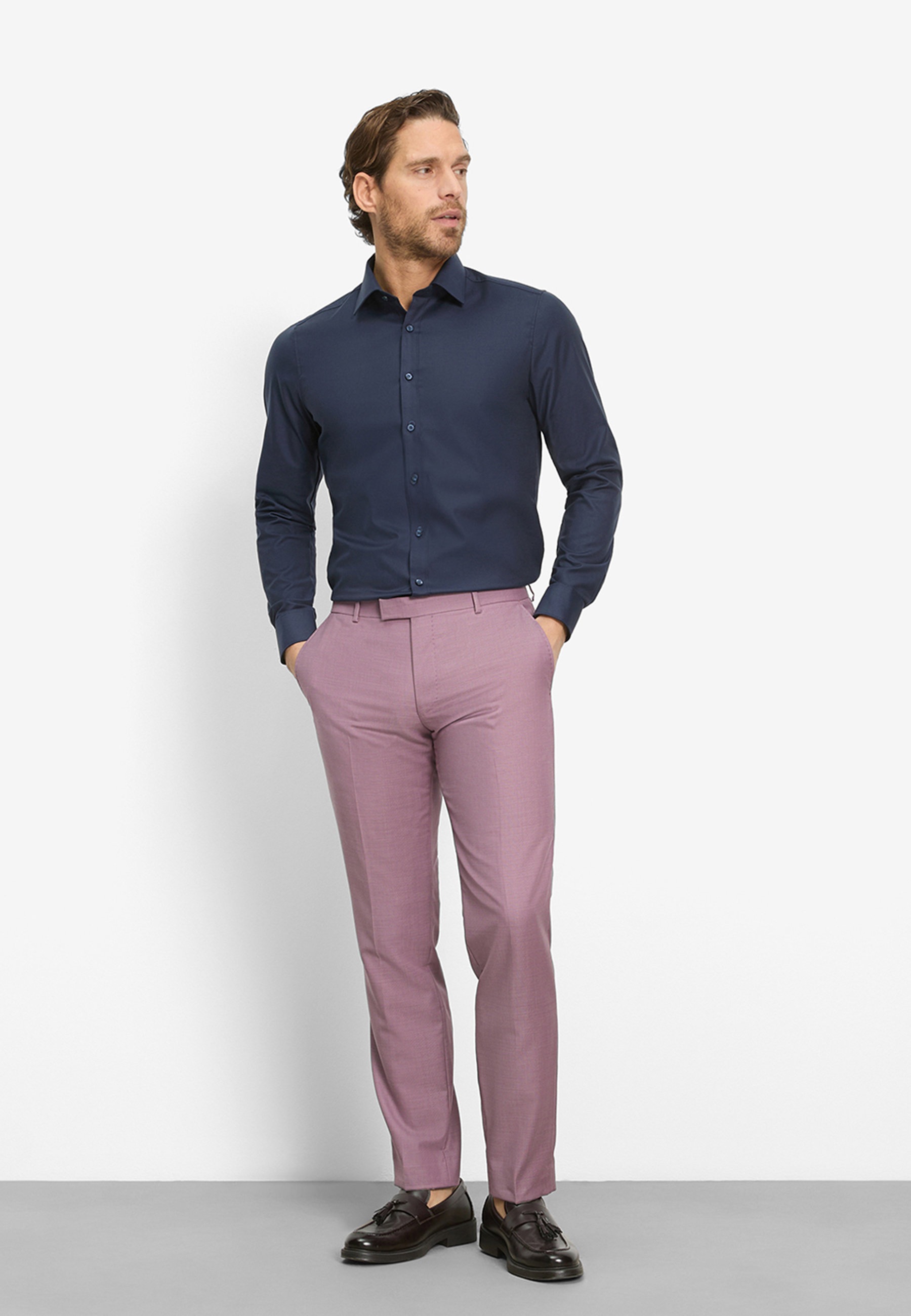 OLYMP Level Five body fit Shirt Men Navy 44 2