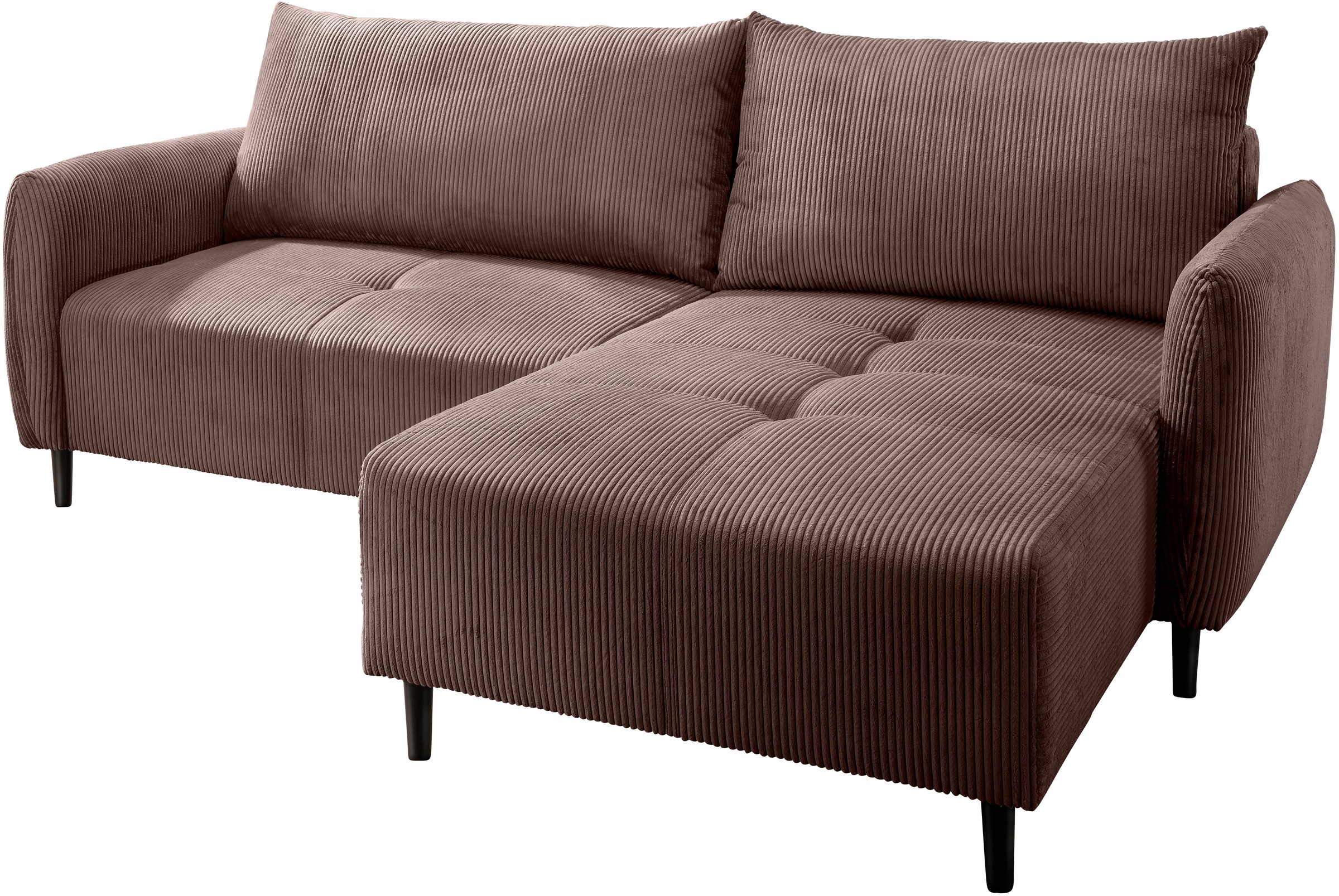 INOSIGN Ecksofa »Mara, L-Form, aktueller Cord Bezug und tolle Farben, schmale Armlehnen«, whlw. mit Bettfunktion,Recamiere links/rechts montierbar, Breite 238cm