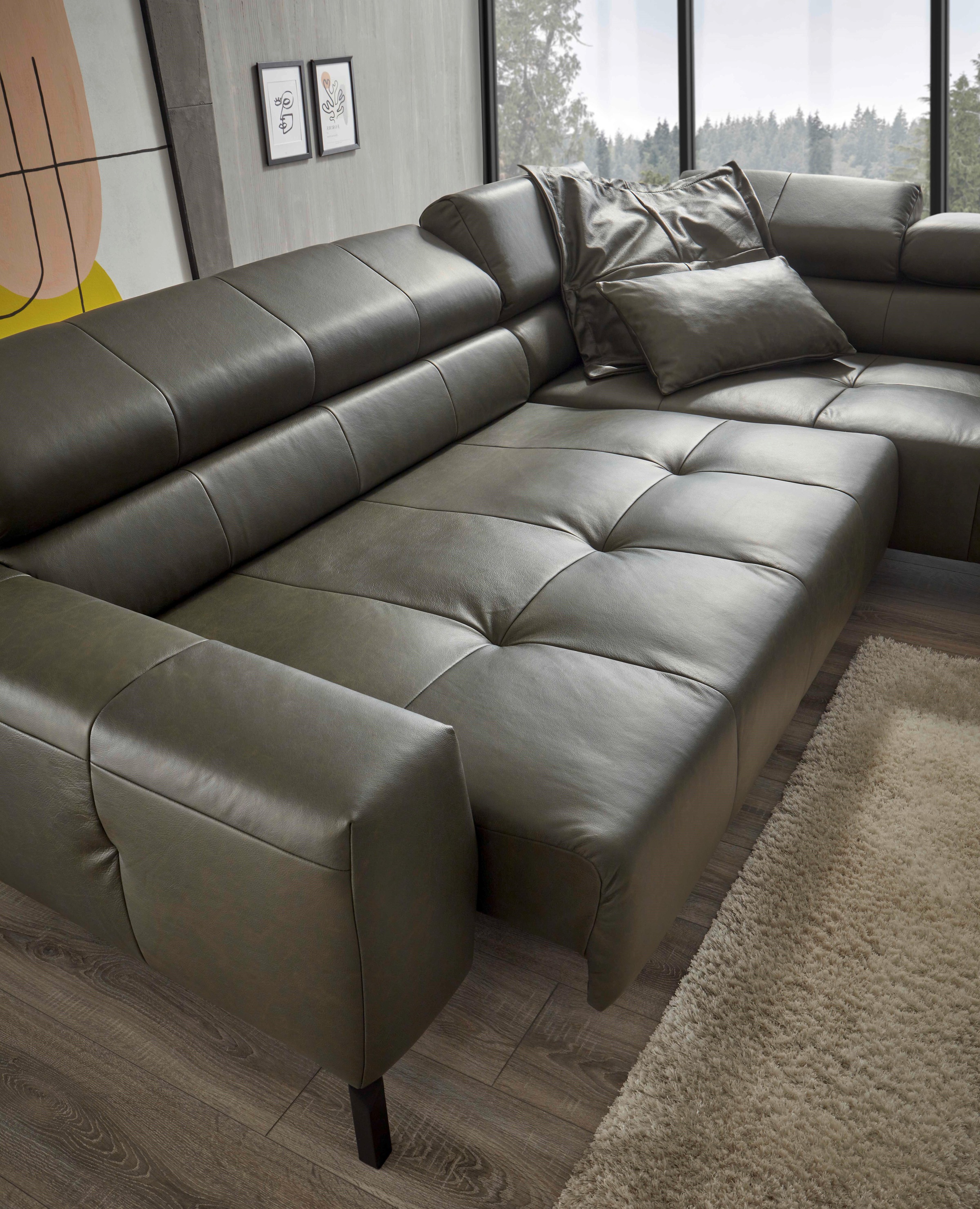 Places of Style Ecksofa »Cleveland, L-Form, incl. Kopfteilverstellung, Breite 276 cm«, wahlweise elektrischer Sitzvorzug