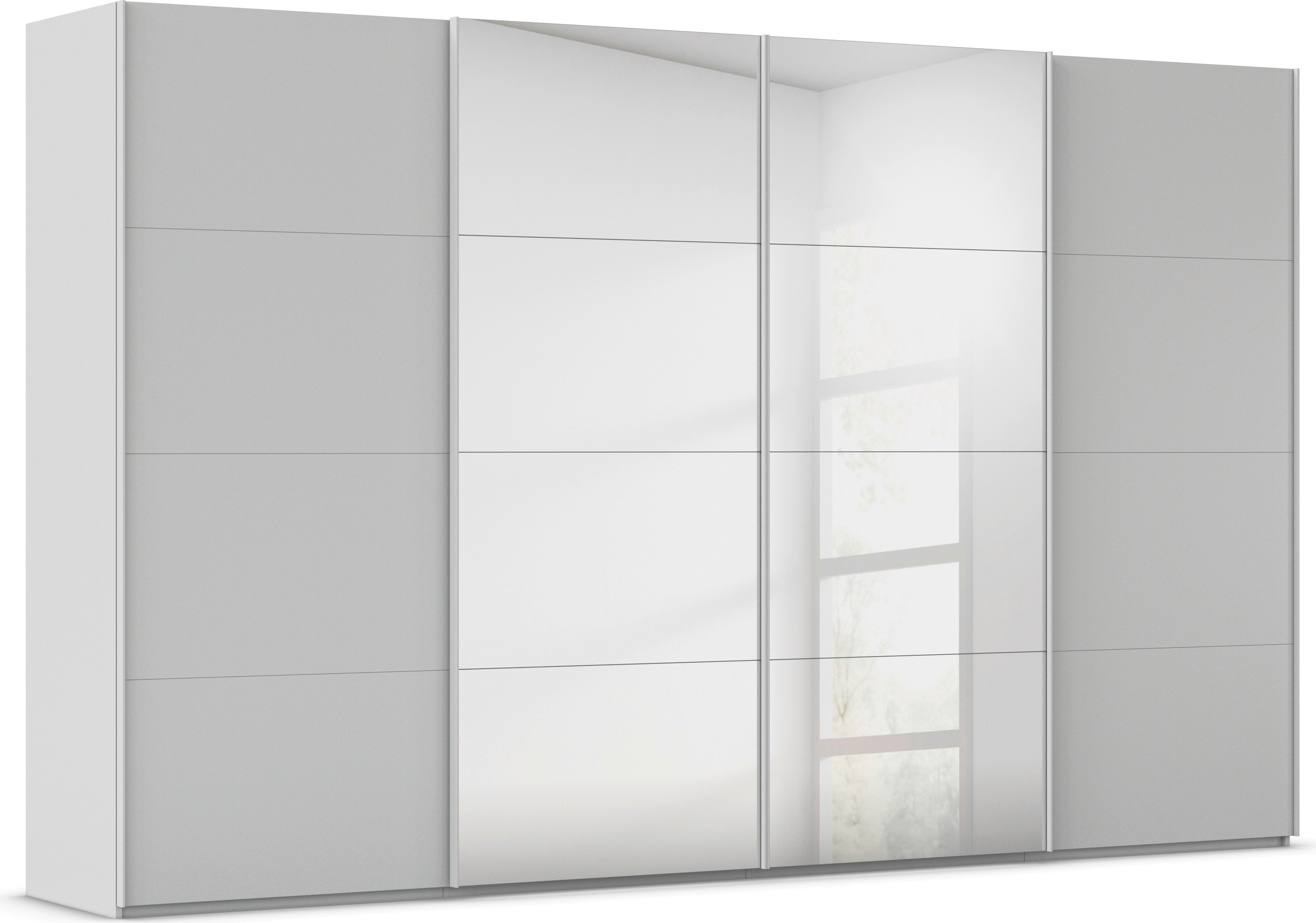 rauch "Kleiderschrank Schrank Garderobe Schlafzimmerschrank SCALE-FYRA" edle viergeteilte Türen mit Spiegel und vielen Farben MADE IN GERMANY