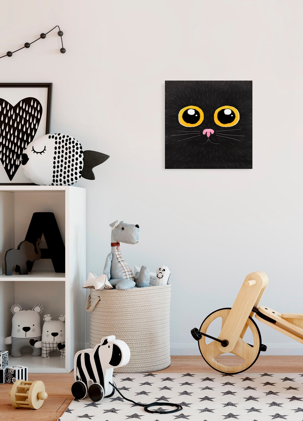 Komar Leinwandbild "Black Cat - Größe 30 x 30 cm" Natur 1 Stk. tlg. Keilrah günstig online kaufen