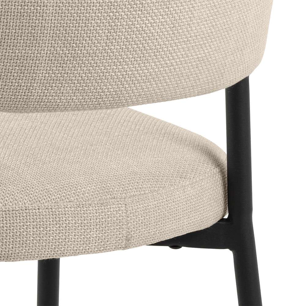 ACTONA GROUP Esszimmerstuhl »Edina Stuhl, Wohnzimmerstuhl«, Luxus-Microfaser, Stoff, schwarze Stahlbeine, 2er-Set