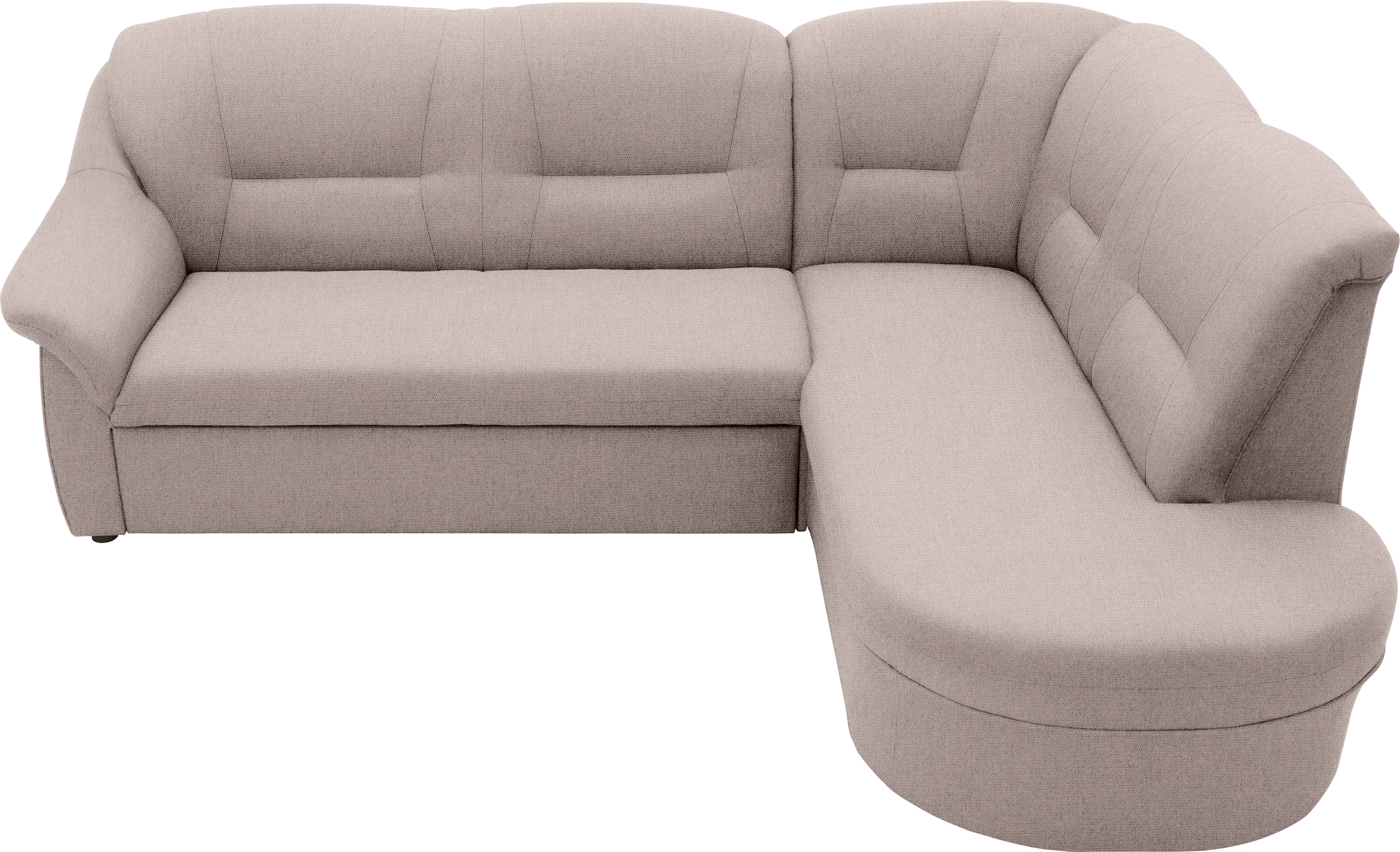 DOMO collection Ecksofa »Faenza für kleine Räume, Stellmaße 232,176cm, komfortabel, L-Form«, mit Ottomane, zeitlos, elegante Armlehnen, wahlweise mit Bettfunktion