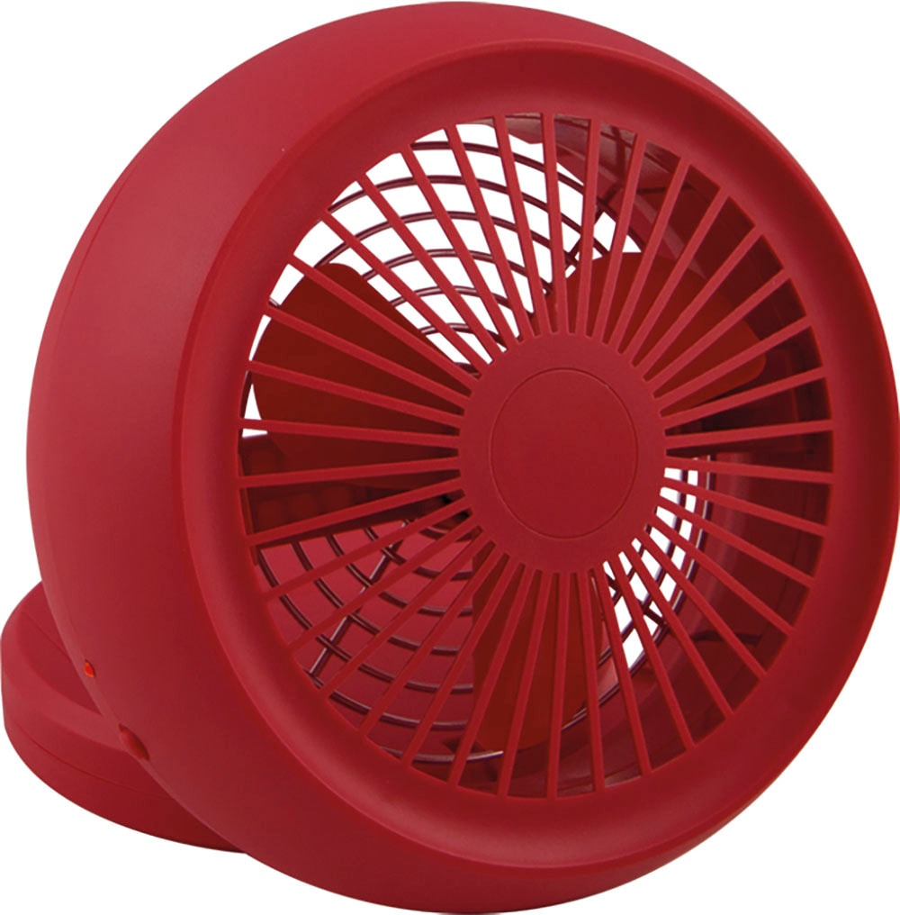 Sonnenkönig Tischventilator »Dinky rot, Leistung 4x 4.5 AA, USB, Trafostecker oder Batterien«, 3 Stufen, LED Lampe, geringer Energieverbrauch