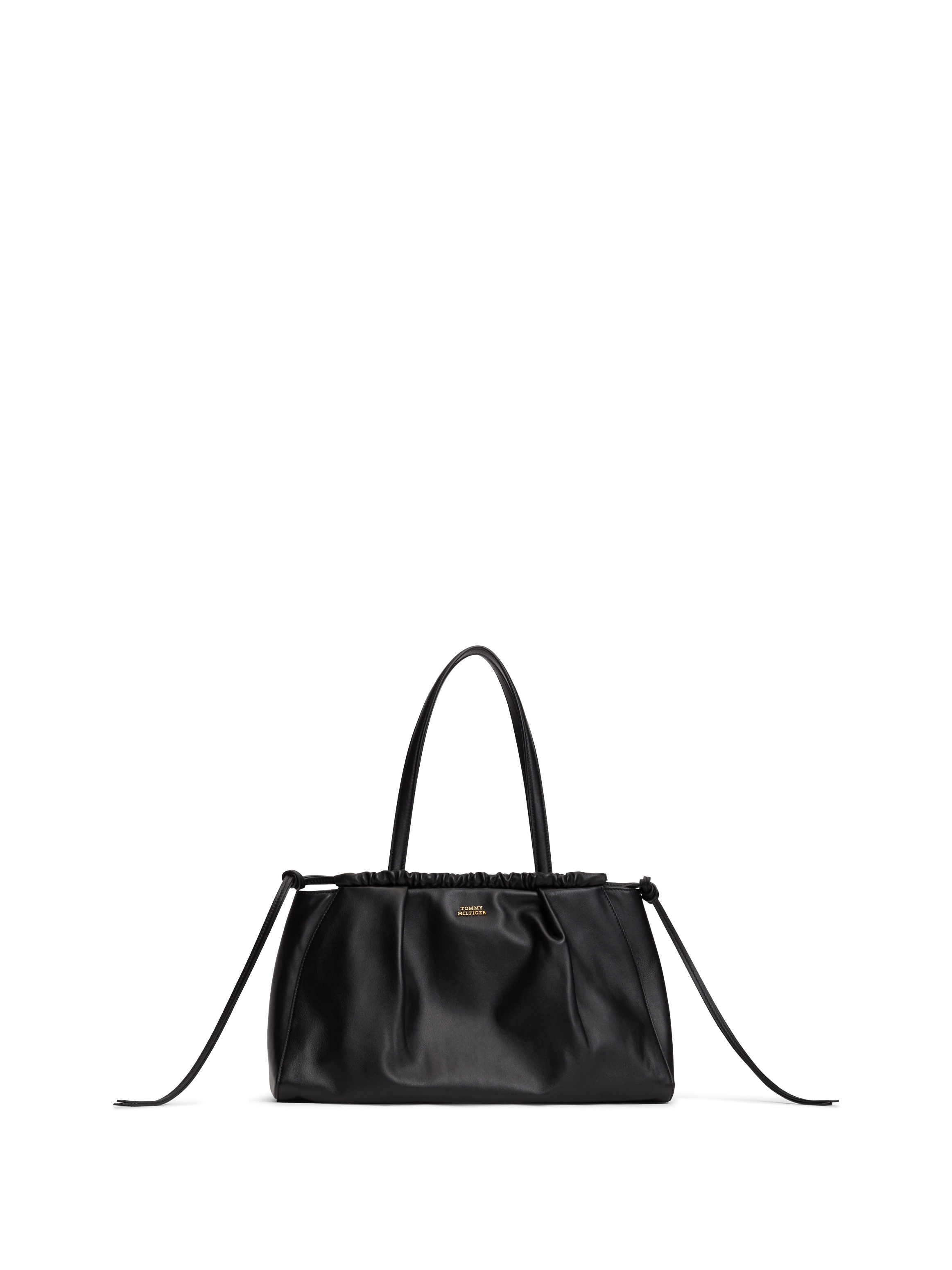 Tommy Hilfiger Hobo "SOFT LEATHER HOBO" Damen Handtasche, Tragetasche mit Kordelverschuss