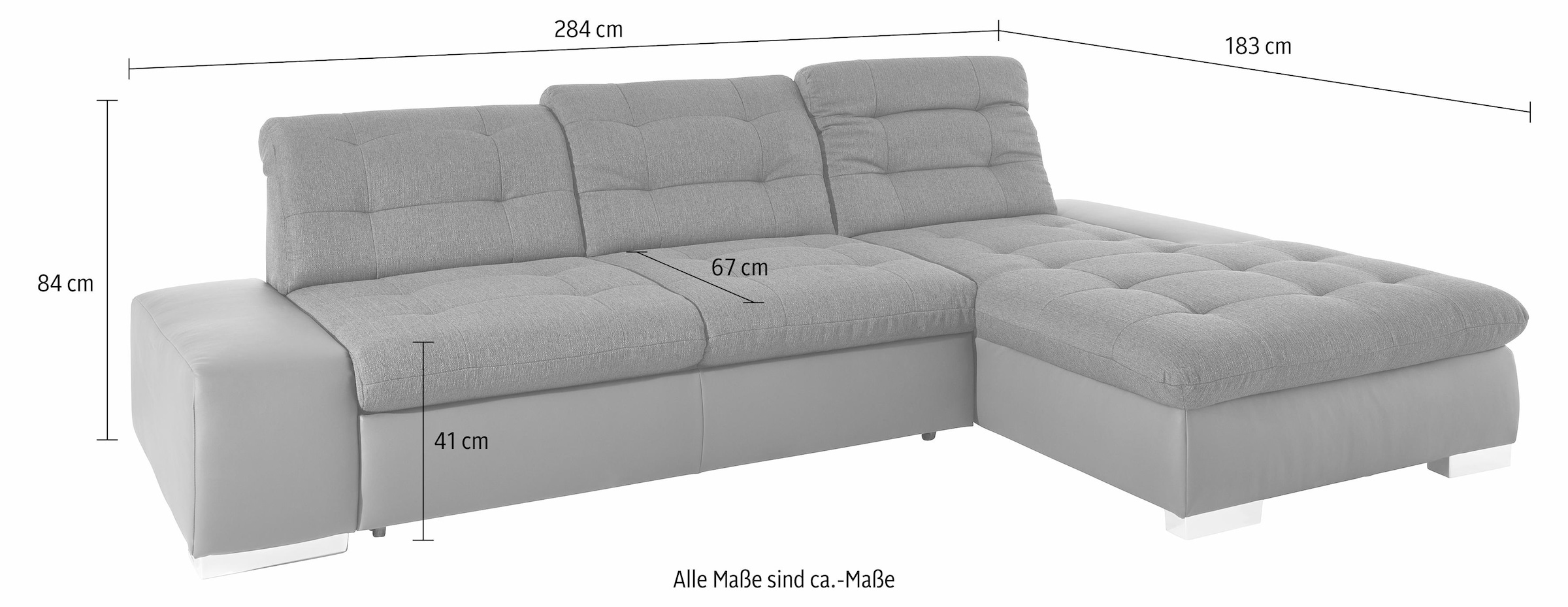 sit&more Ecksofa »Palomino L-Form«, wahlweise XL oder XXL und mit Bettfunktion