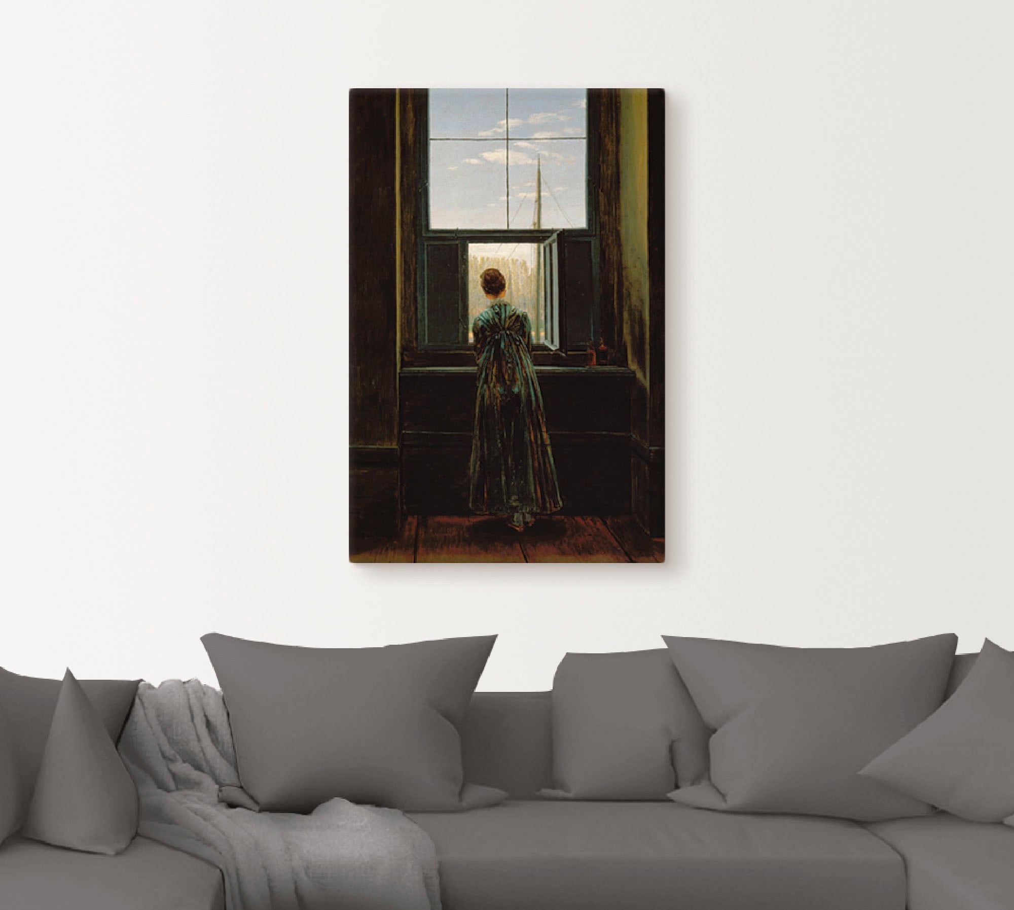 Artland Wandbild »Frau am Fenster. 1822(?)«, Frau, (1 St.), als Alubild, Outdoorbild, Leinwandbild, Poster in verschied. Größen