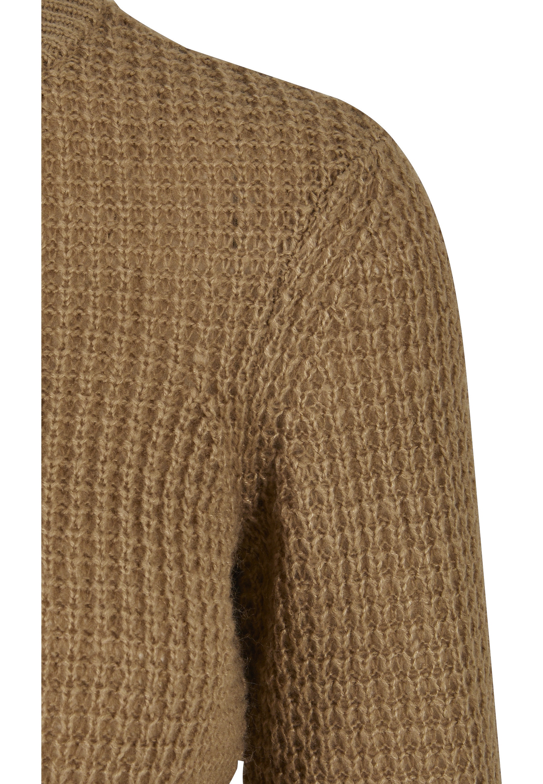 URBAN CLASSICS Fleecepullover »Urban Classics Damen Ladies Short Waffle Sweater«, 1 Stk.

