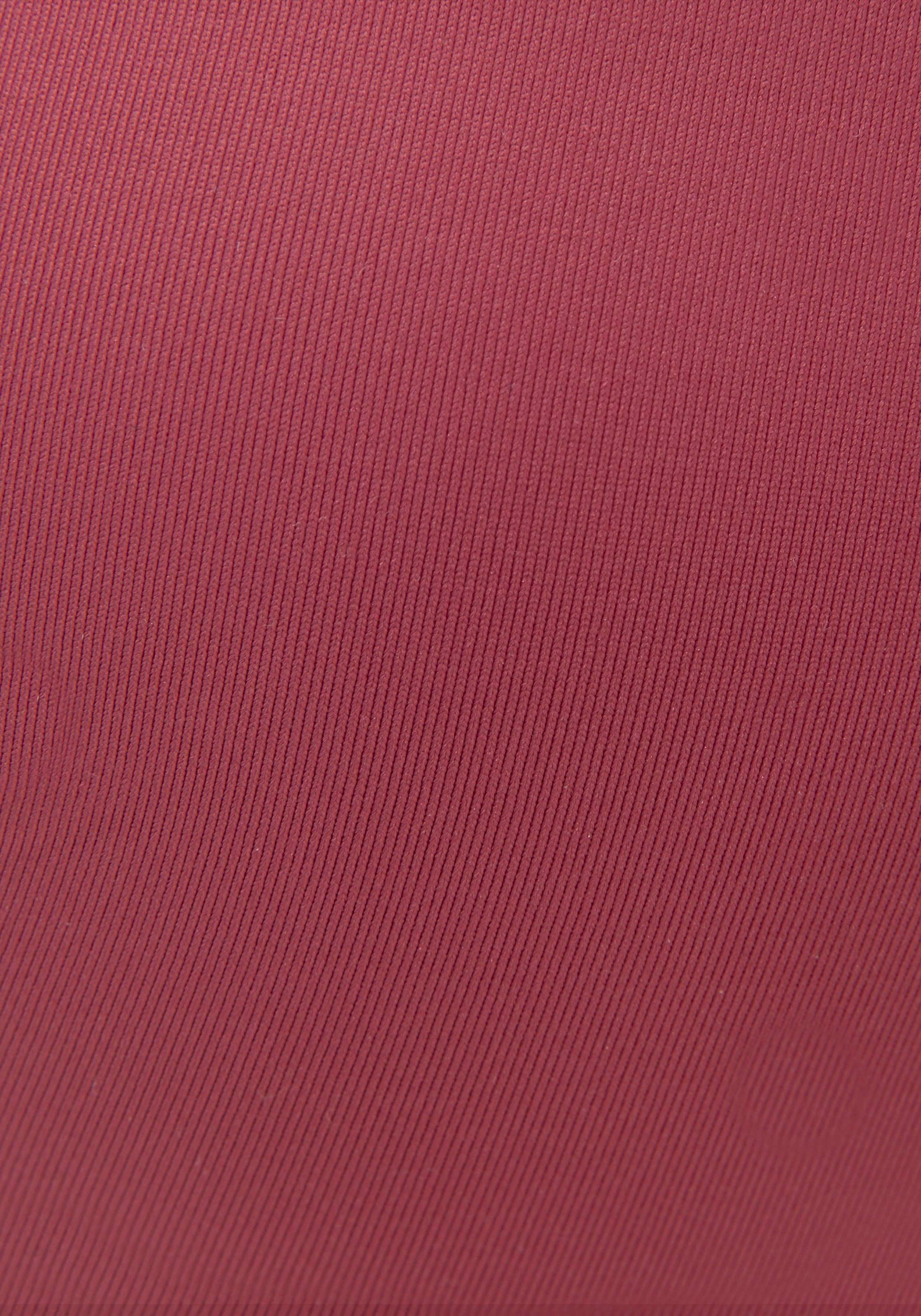 Bügel-Bandeau-Bikini-Top S.OLIVER "Rome", Damen, Gr. 38, Cup E, rot (rostrot), Polyamid, unifarben, Bikini-Oberteile, in Wickeloptik 3