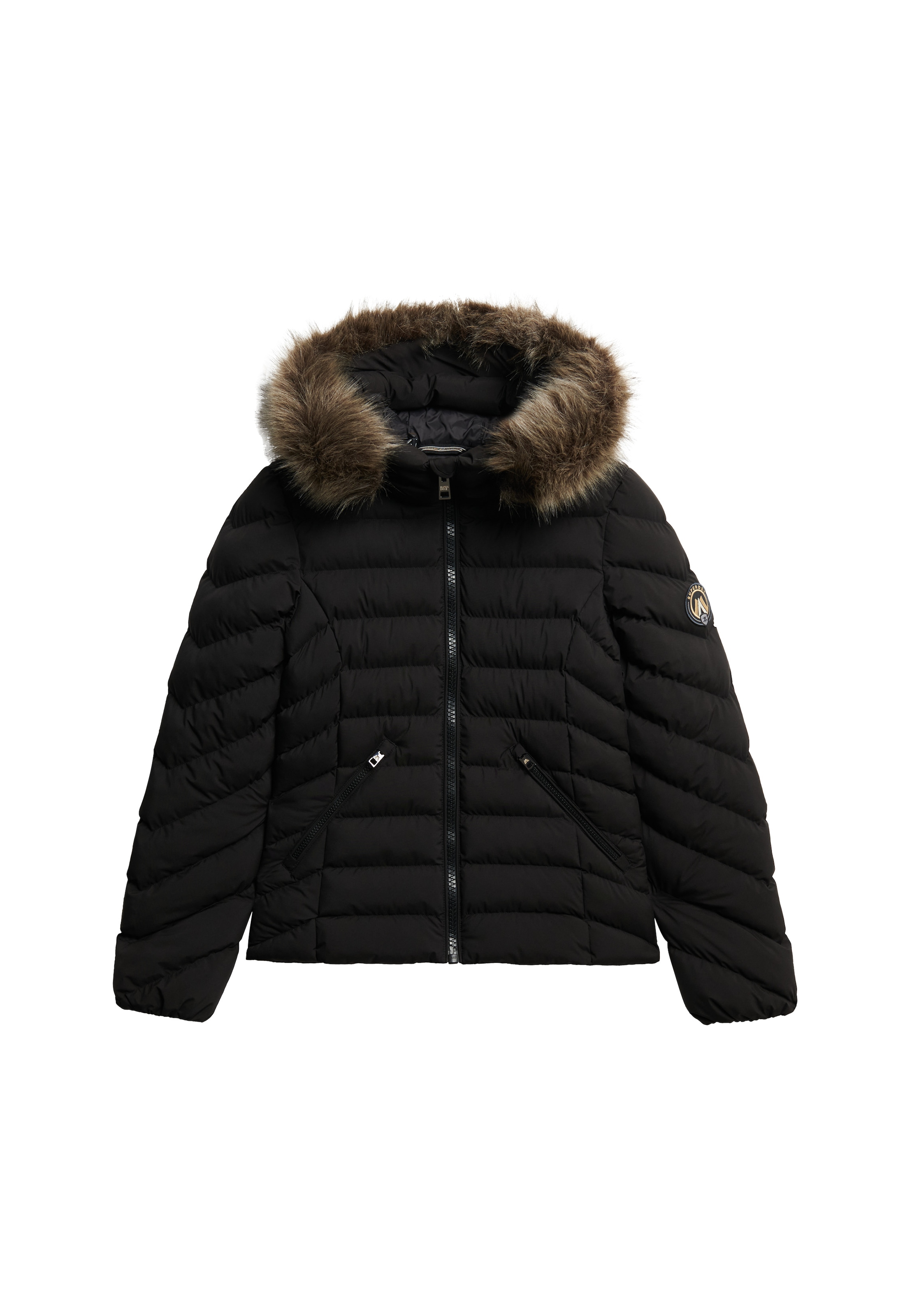 Superdry Steppjacke »FUJI FAUX FUR HOOD PADDED JKT«, mit Kapuze